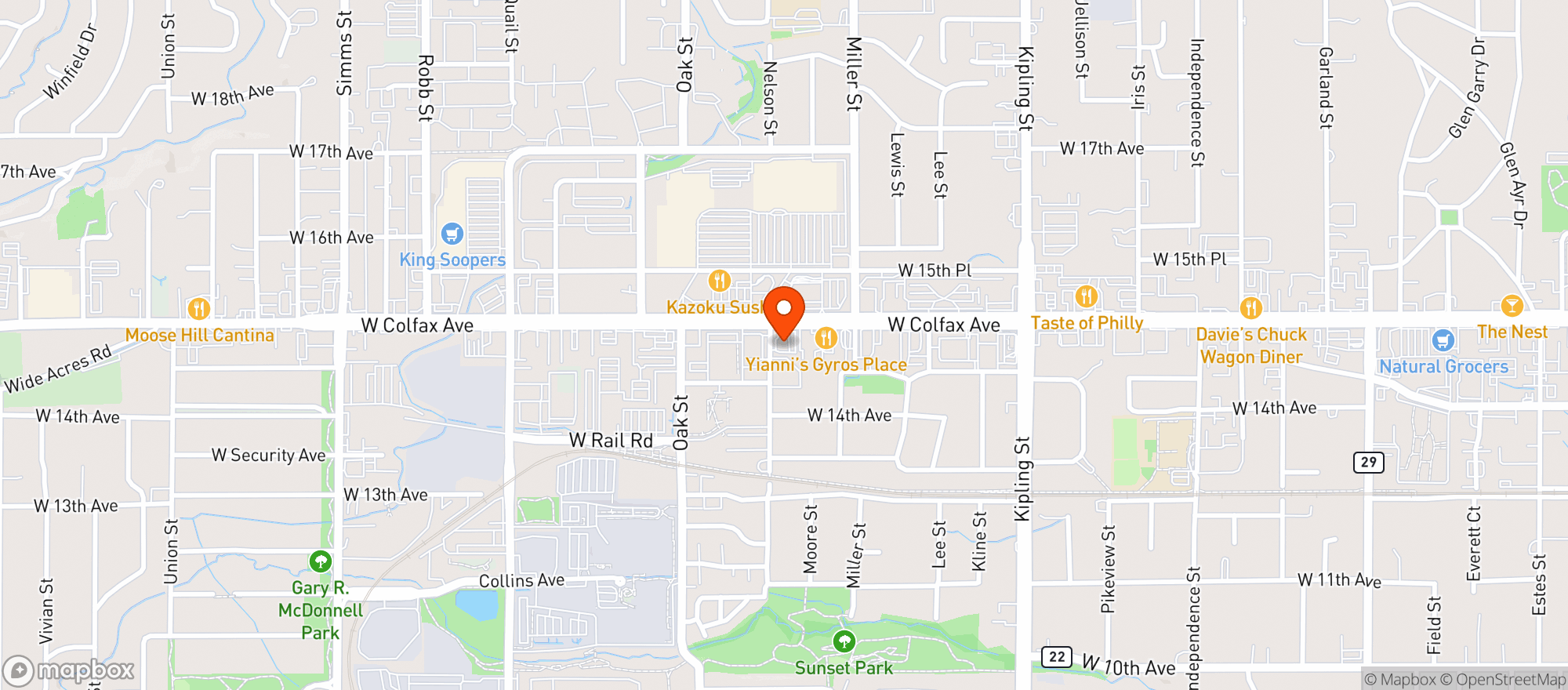 Map showing Ajoya Lakewood