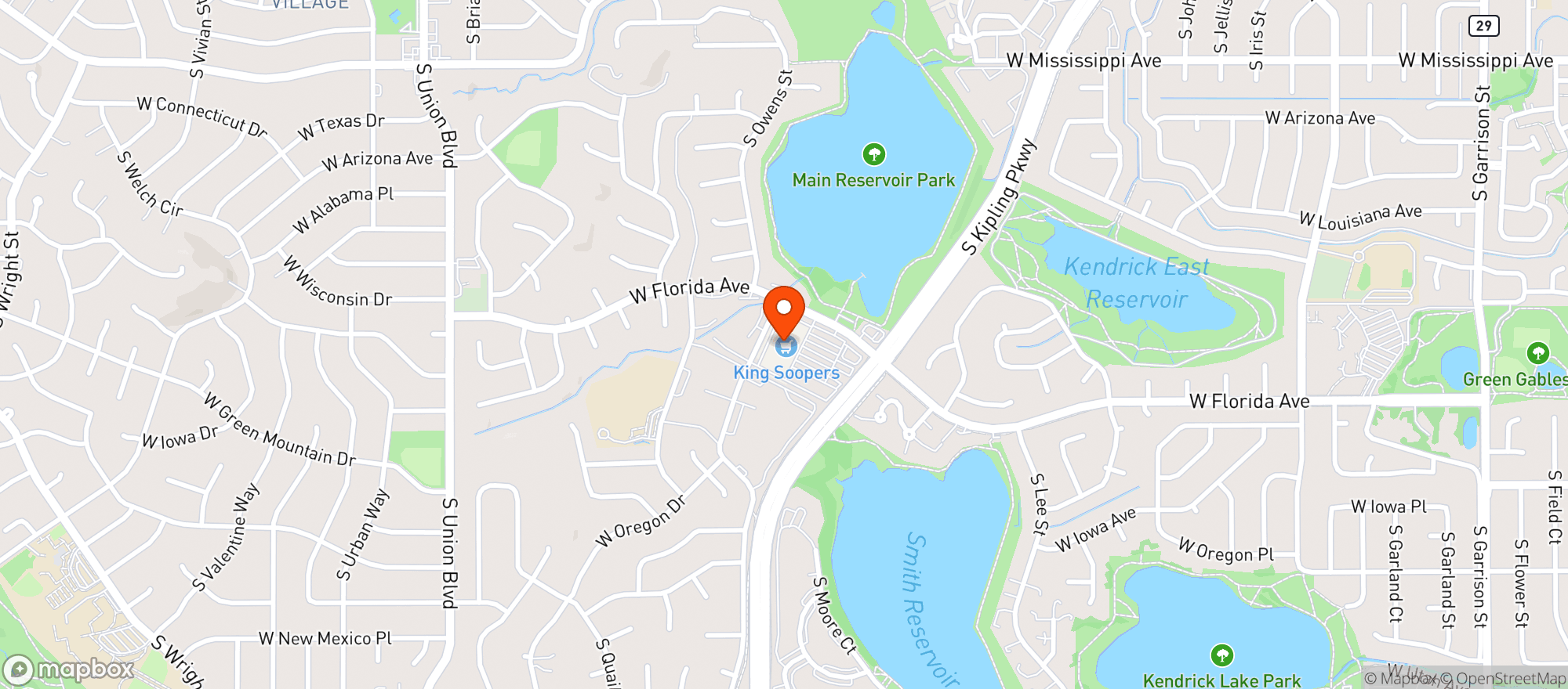 Map showing Kroger King Soopers