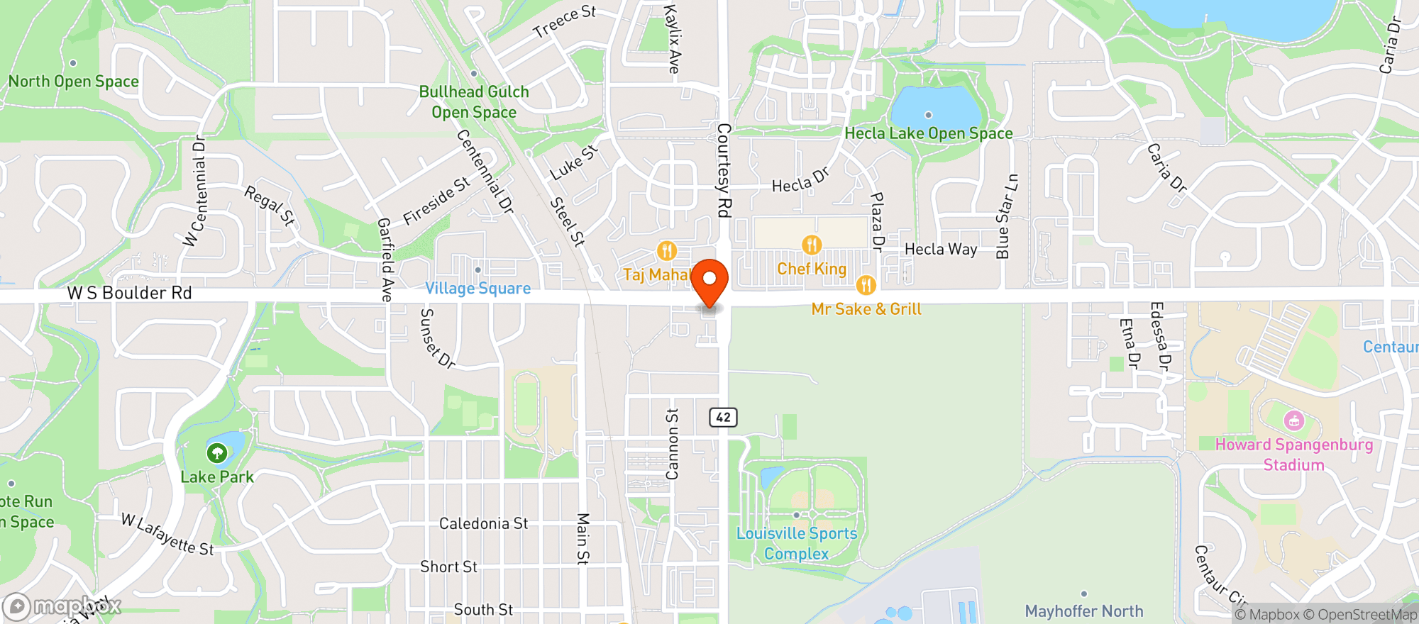 Map showing Union Jack Liquors