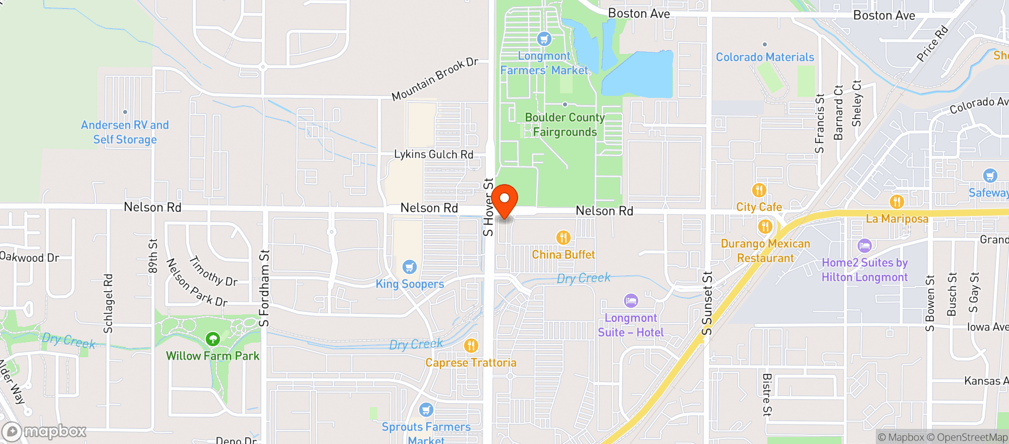 Map showing Twin Peaks Dispensary