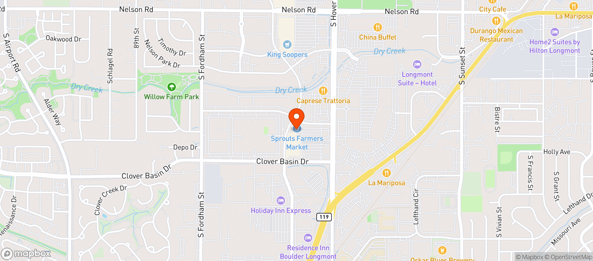 Map showing Sprouts Farmers Market