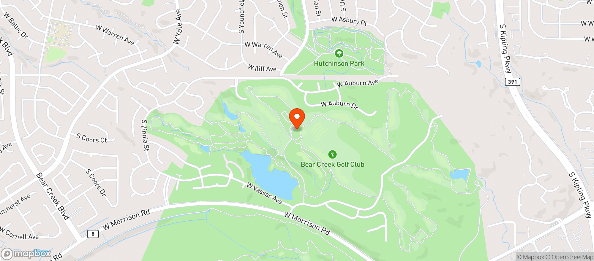 Map showing Bear Creek Golf Club