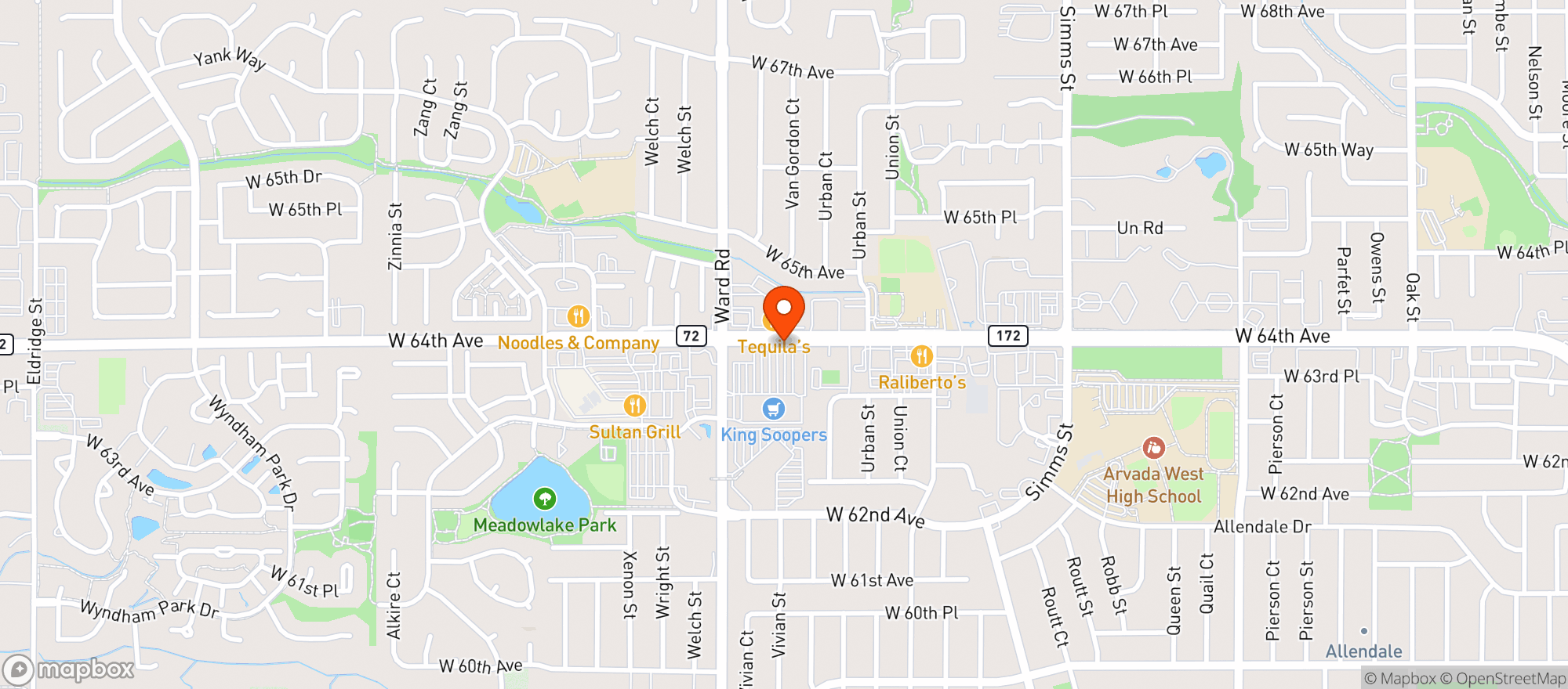 Map showing Randis Pizza & Italian