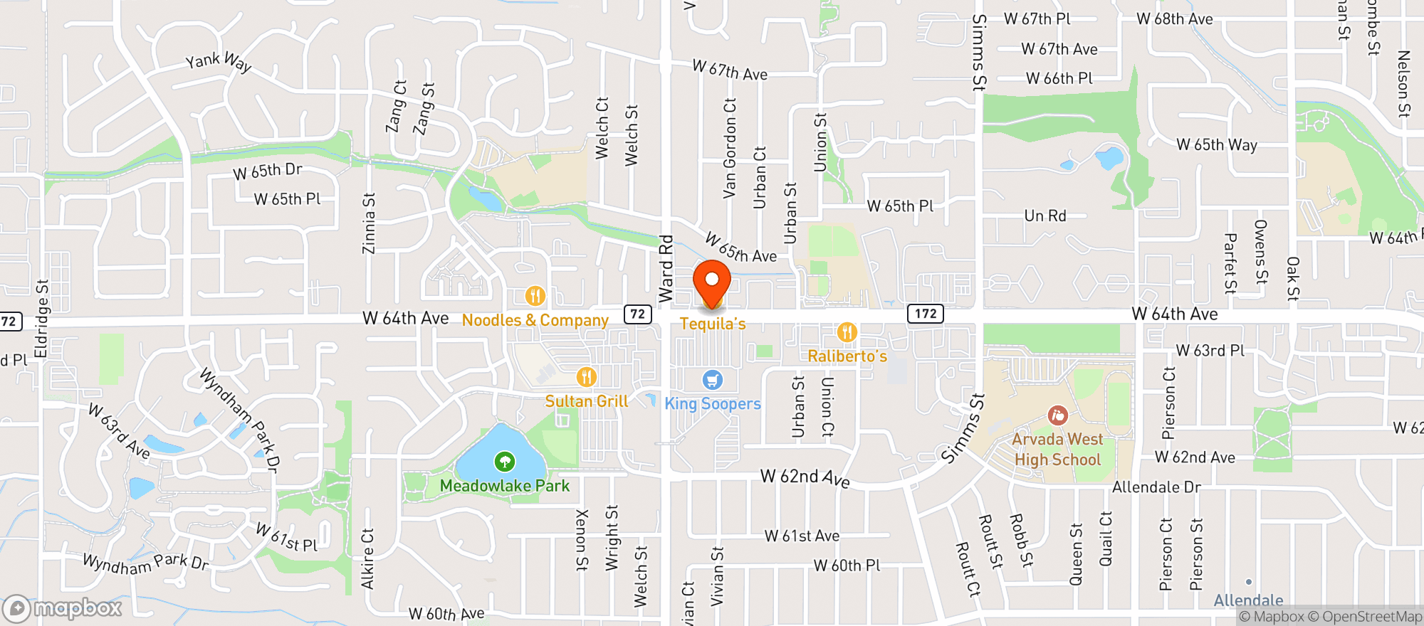 Map showing El Tequileno Restaurant