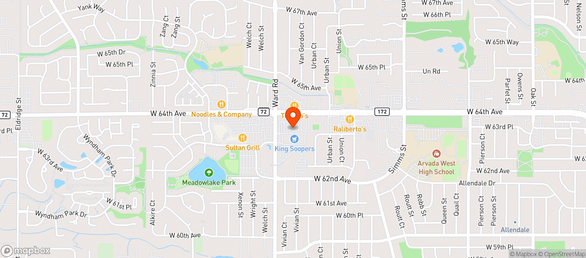 Map showing King Soopers