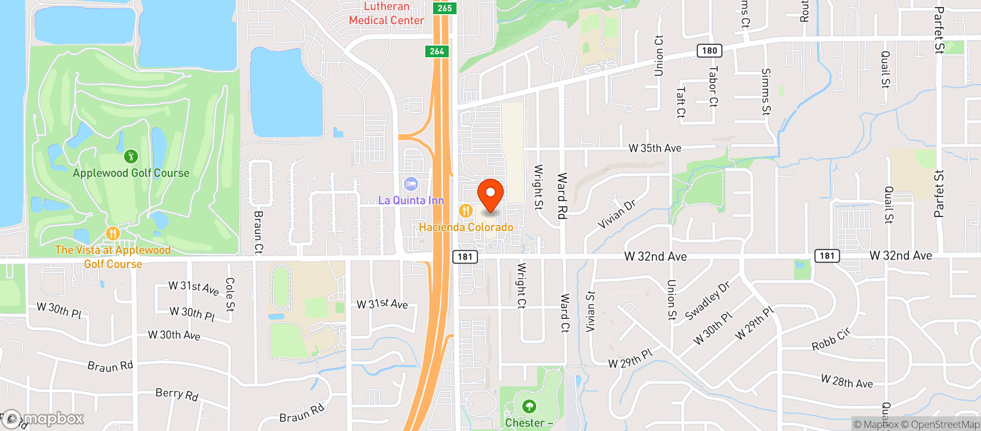 Map showing Applejack Liquors - Wheat Ridge