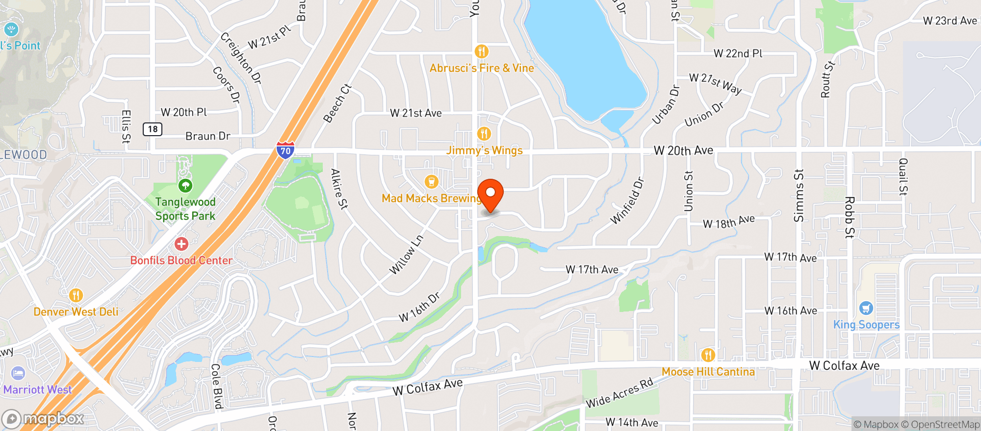 Map showing Fred's Liquor