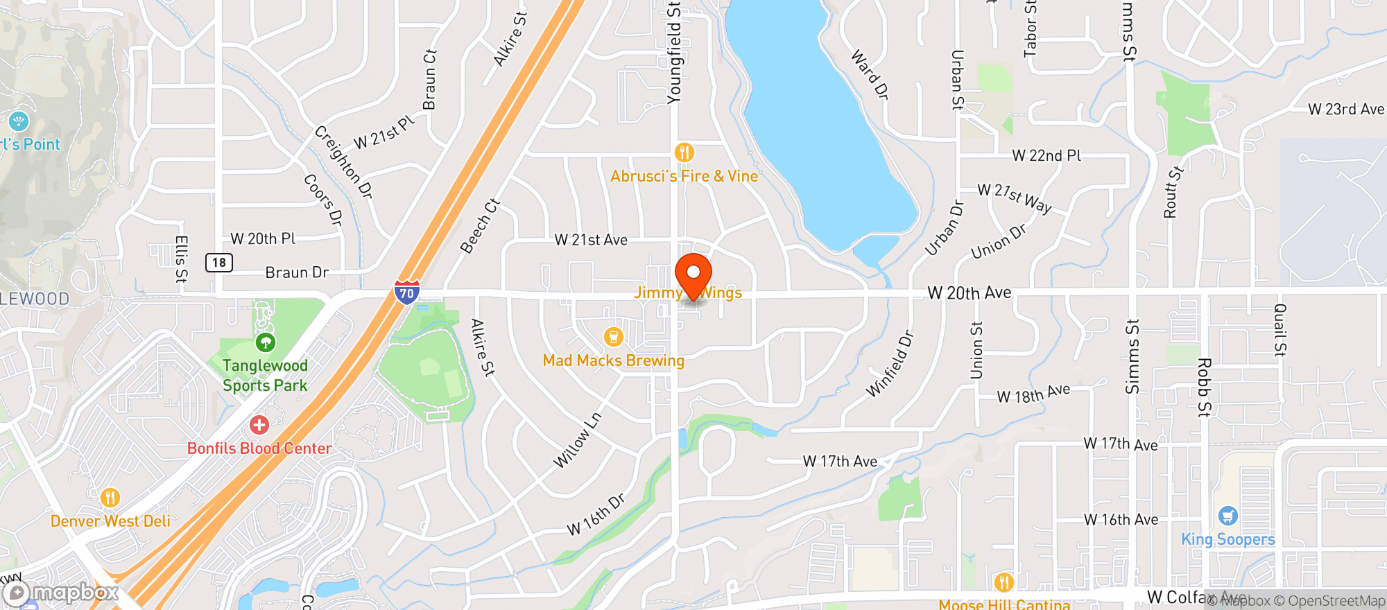 Map showing Teller's Tap Room & Kitchen