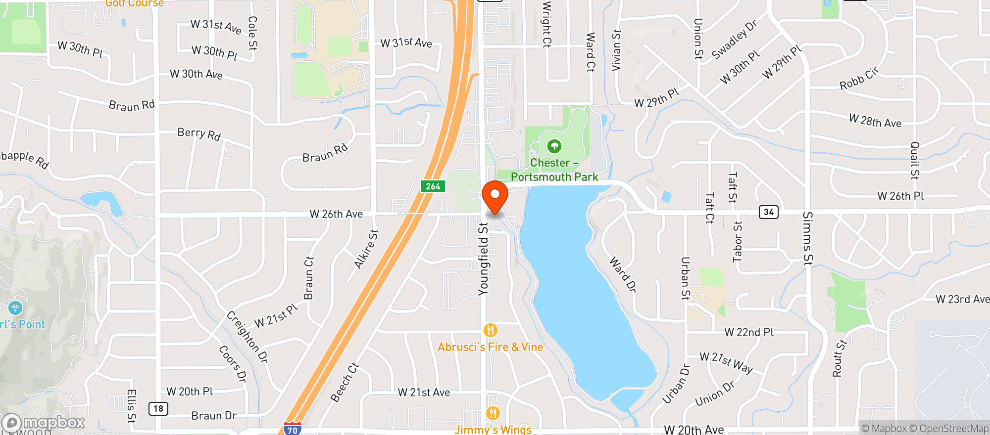 Map showing Golden Meds Lakewood