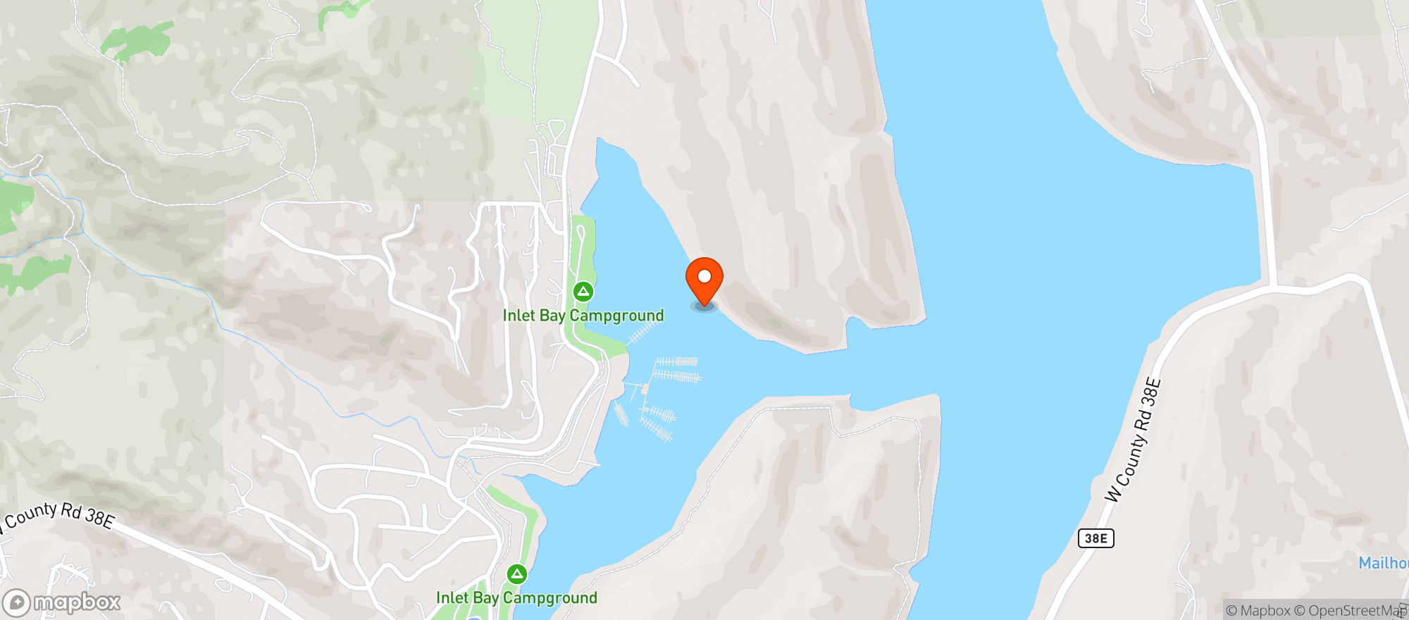 Map showing Inlet Bay Marina