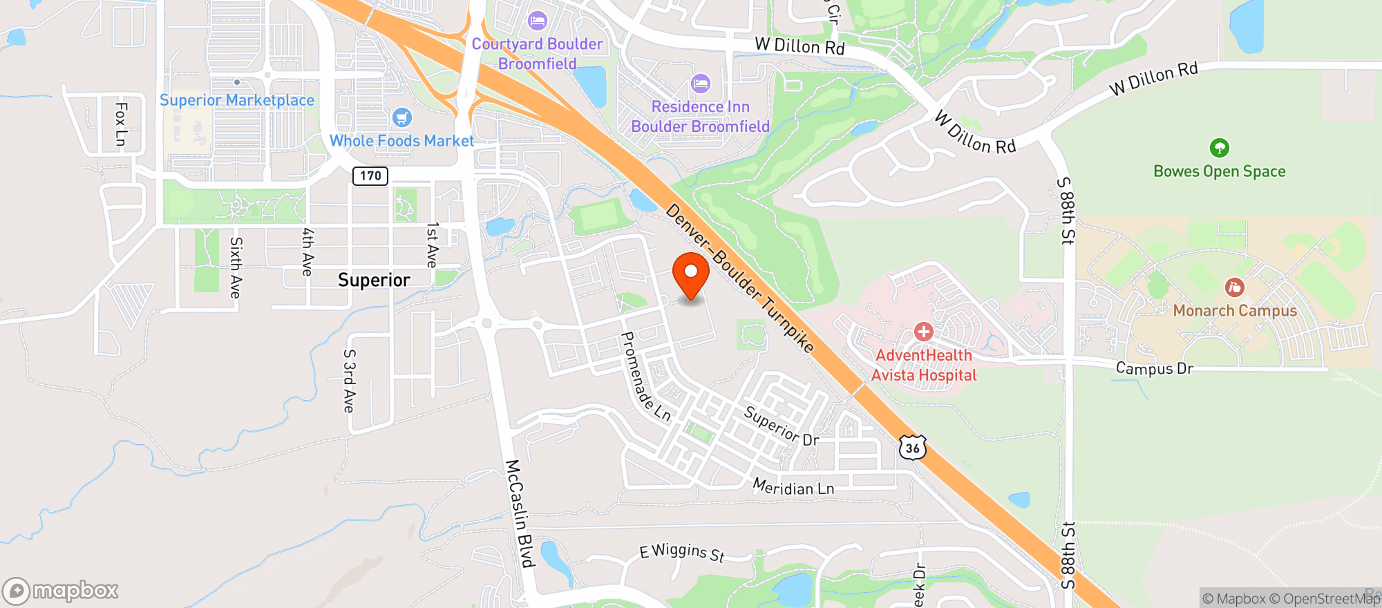 Map showing Rock Creek Bar & Grill