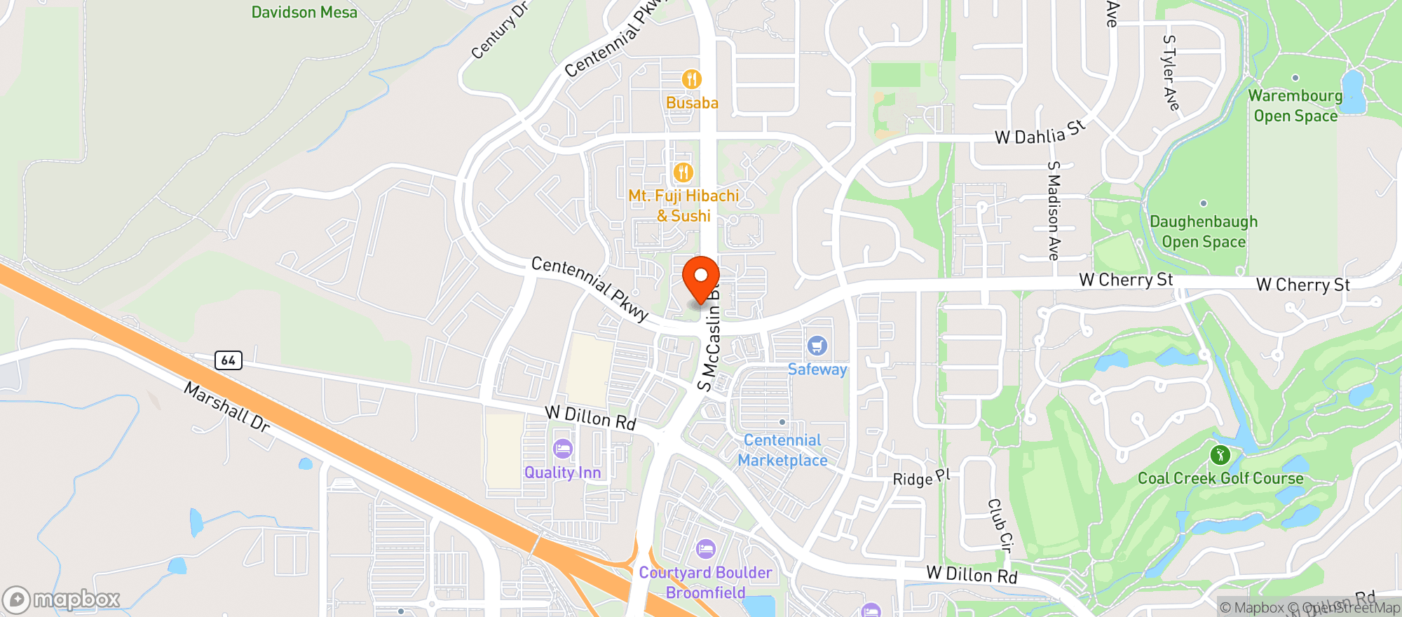 Map showing Centennial Wine & Spirits