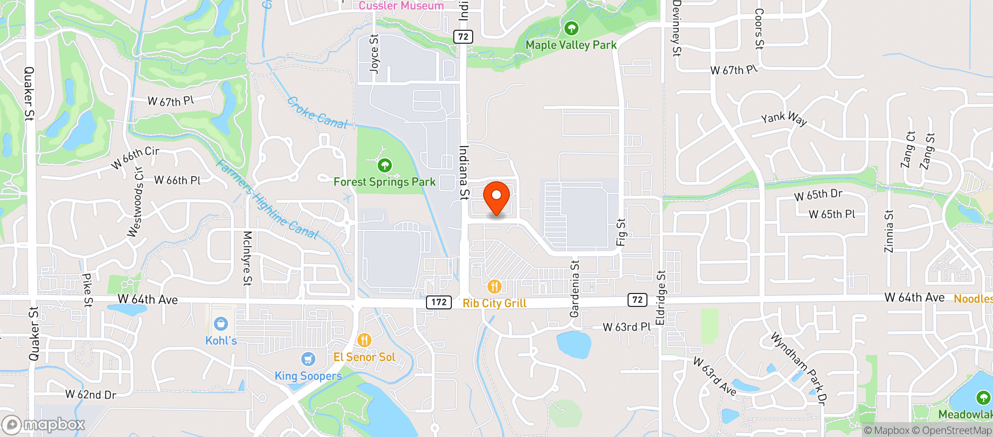 Map showing Fade It Golf & Social Club