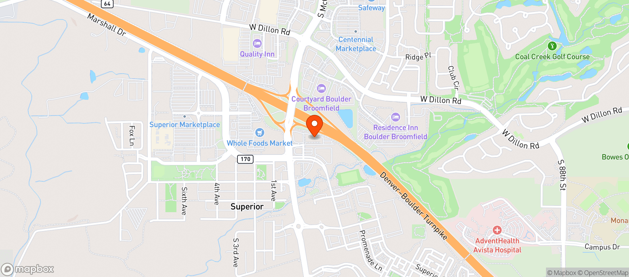 Map showing Superior Liquor Market