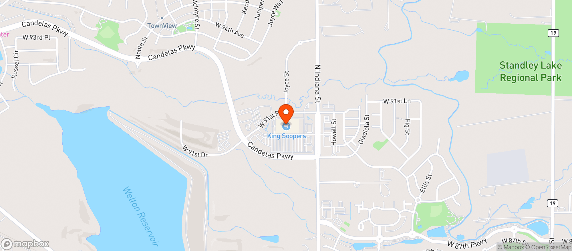 Map showing King Soopers