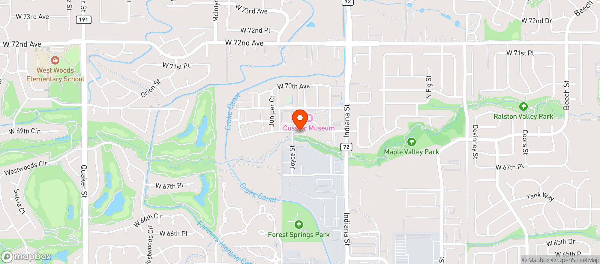 Map showing Colorado Tap House