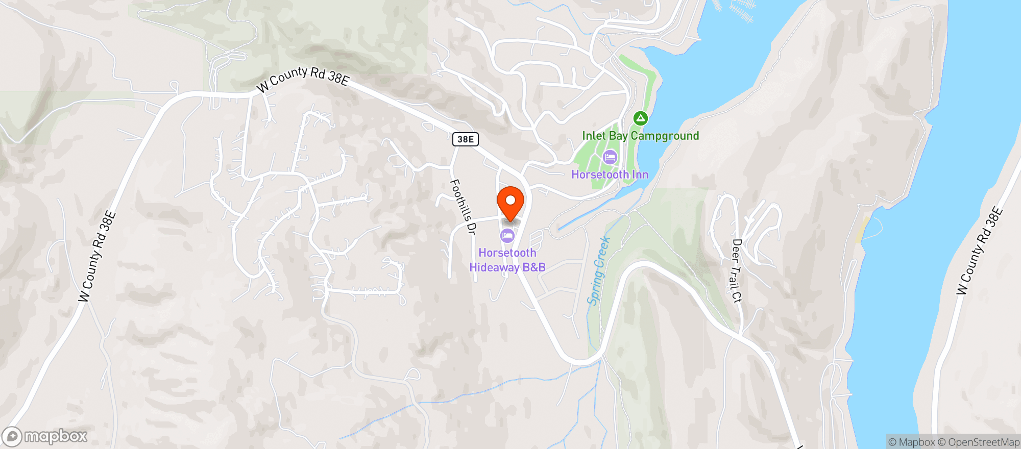 Map showing Horsetooth Tavern