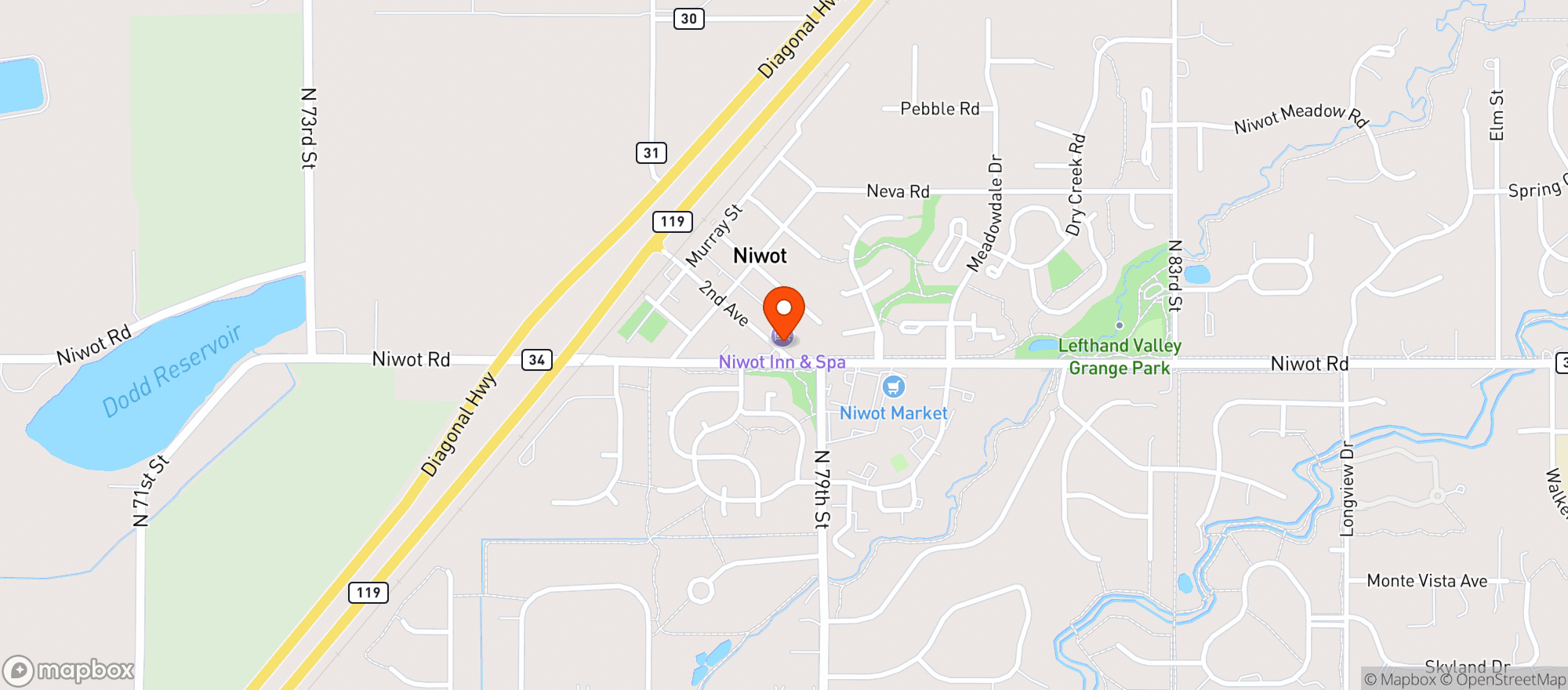 Map showing Niwot Liquors