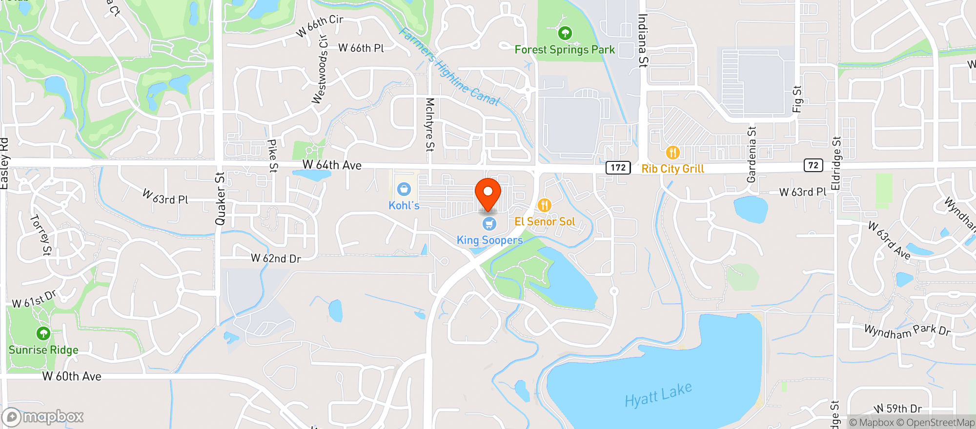 Map showing King Soopers