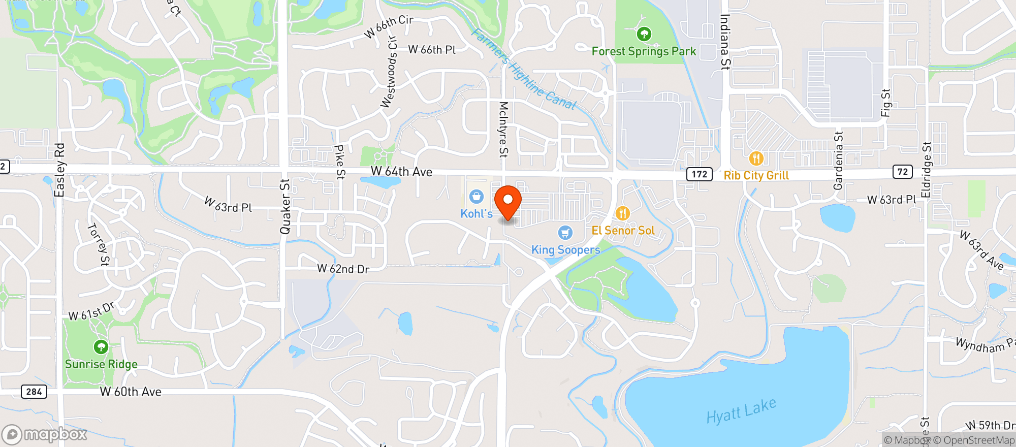 Map showing Buffalo Wild Wings Gril #726