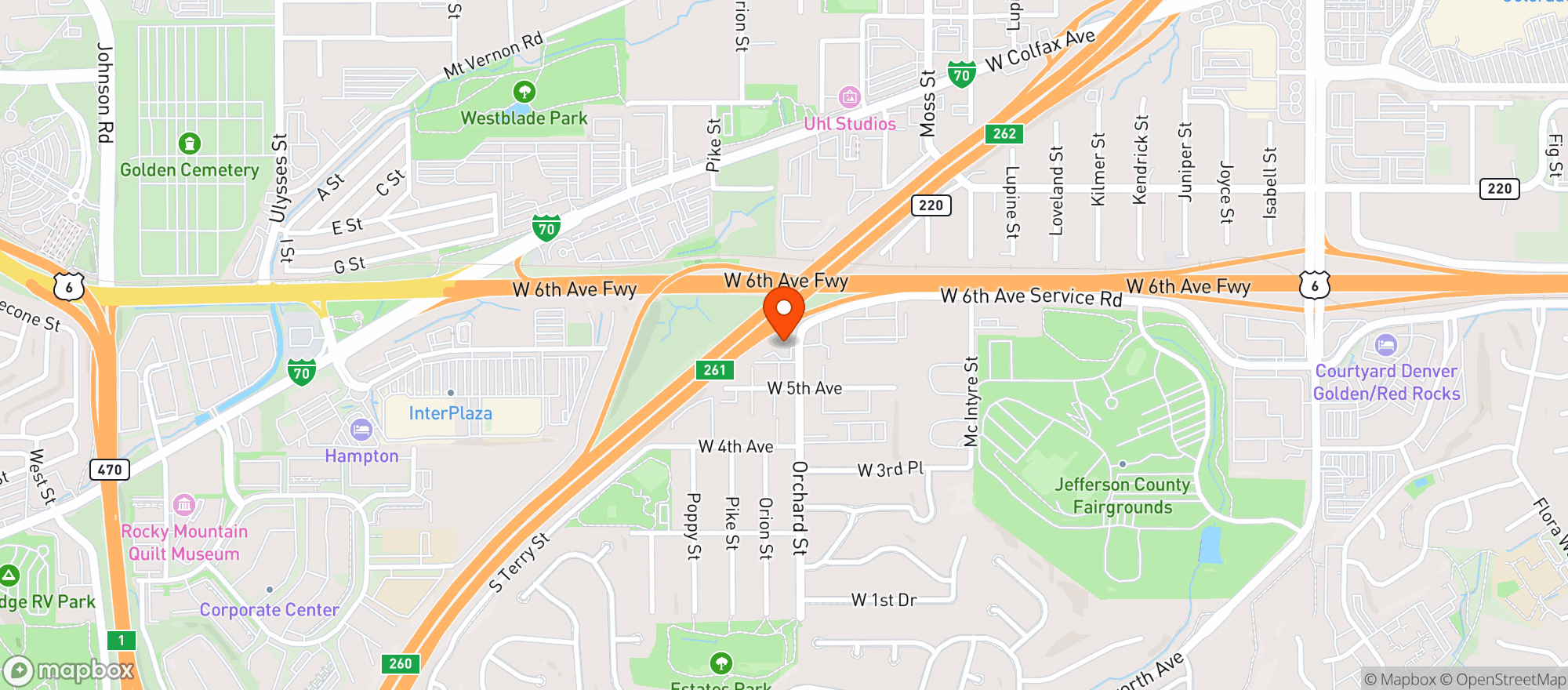 Map showing Verts Neighborhood Dispensary - Golden