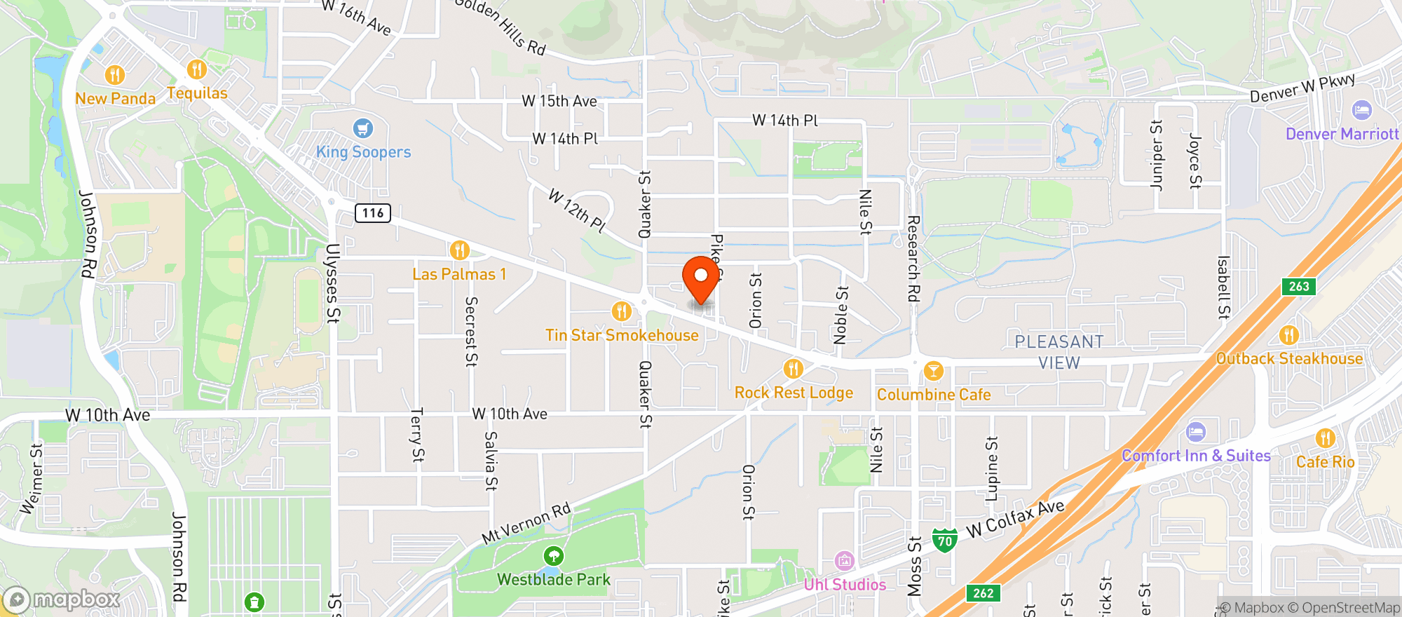 Map showing Ace Liquor