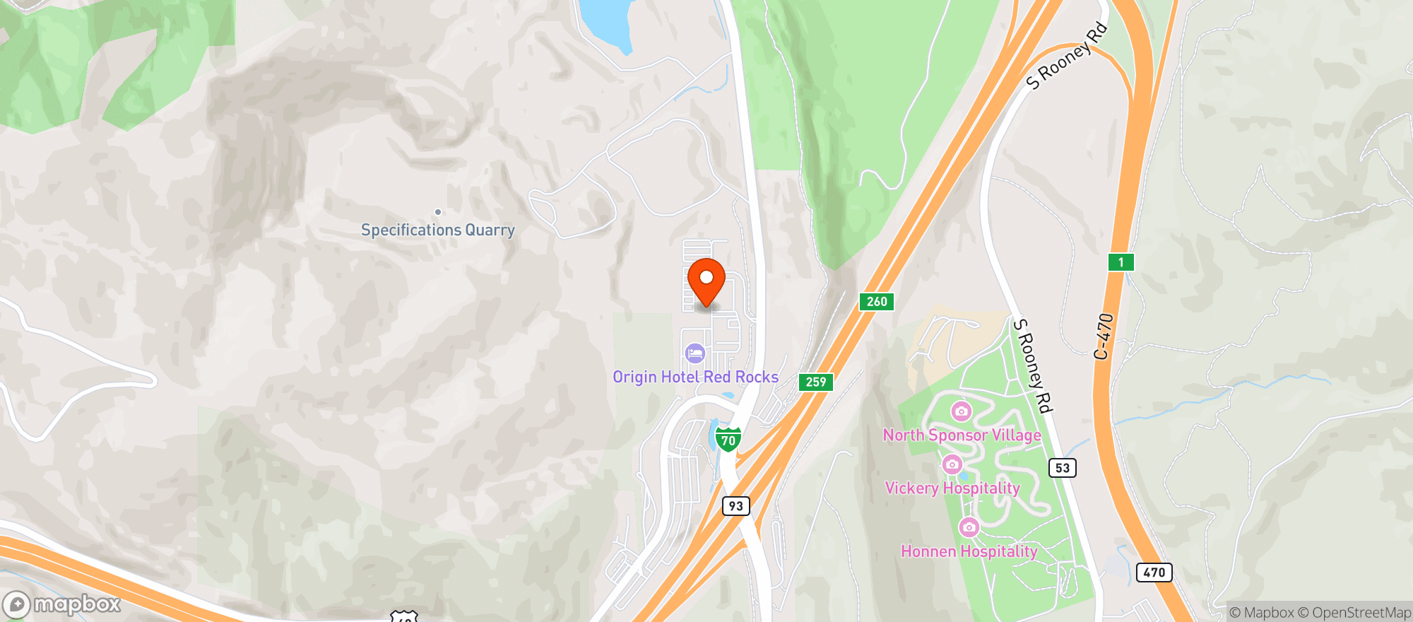 Map showing Outcrop Dispensary