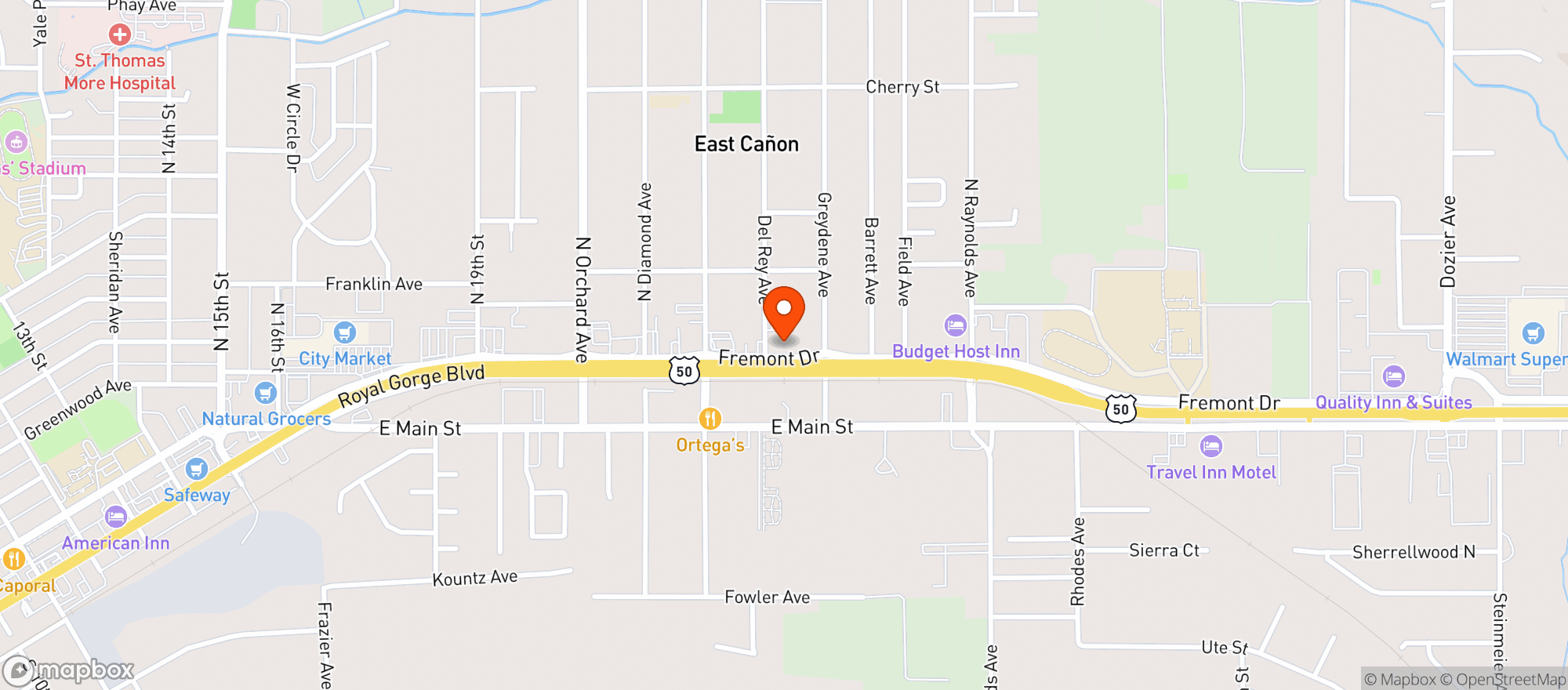 Map showing Bottle Shoppe Canon City