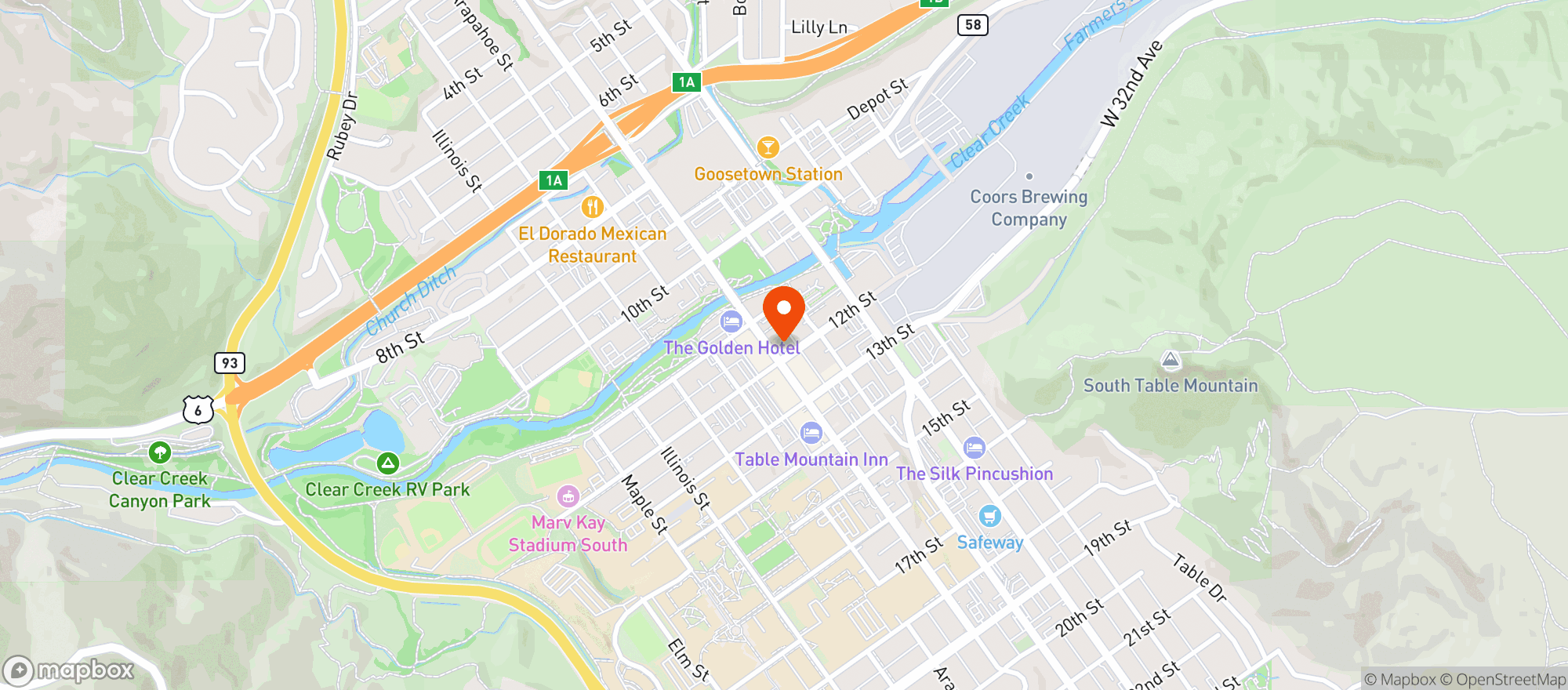 Map showing Buffalo Rose
