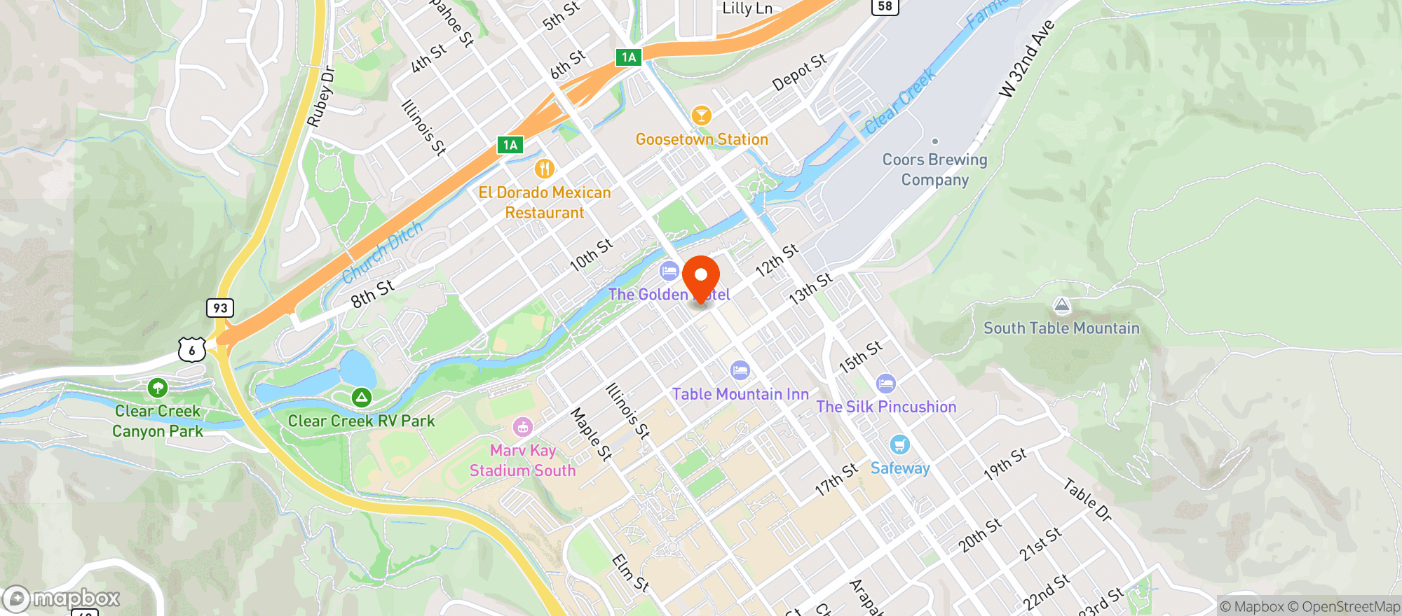 Map showing Old Capitol Grill