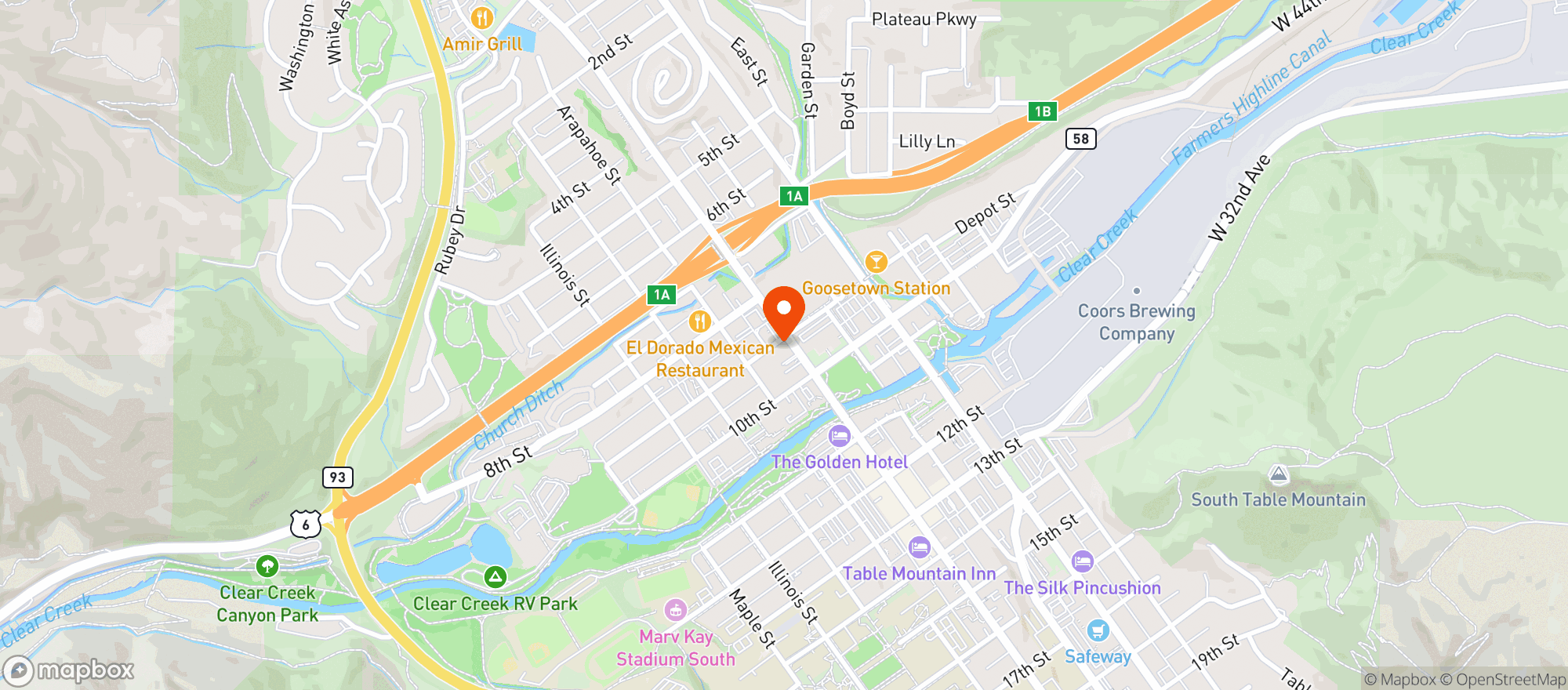 Map showing Mountain Toad Brewing