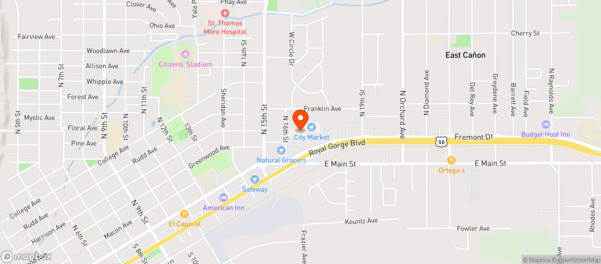Map showing Canon Wine & Spirits