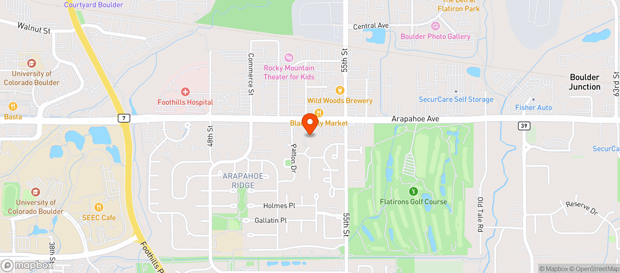 Map showing B Town Wine & Spirits