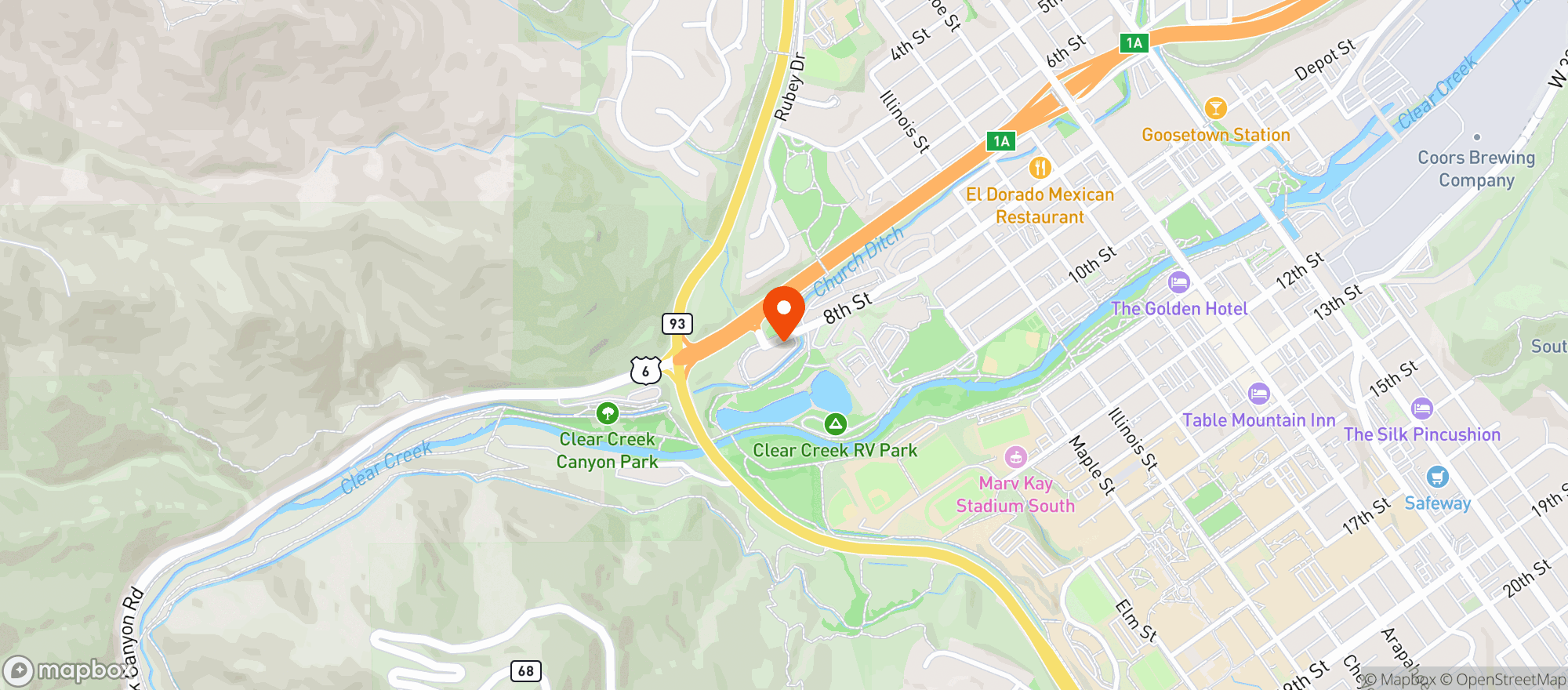 Map showing The Eddy Hotel