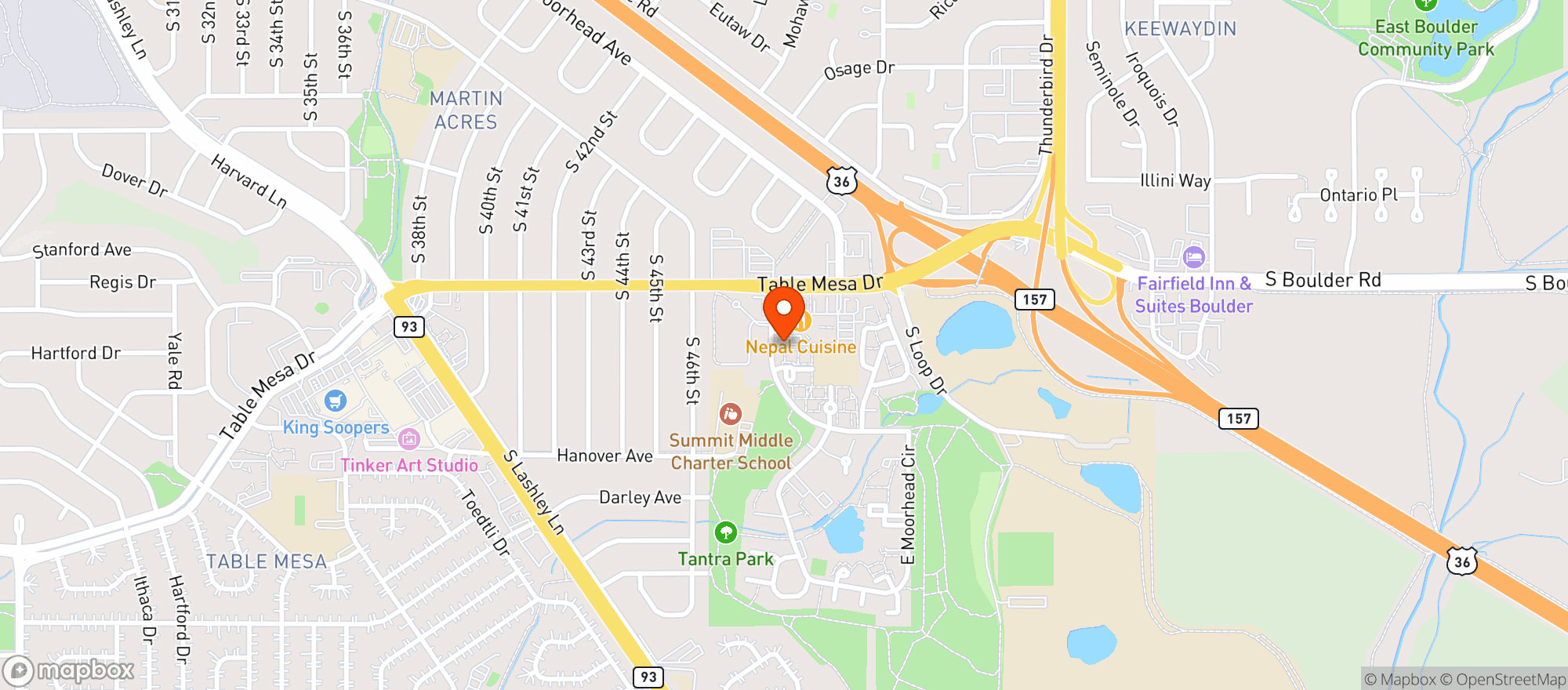 Map showing Boulder Beer & Liquor Emporium