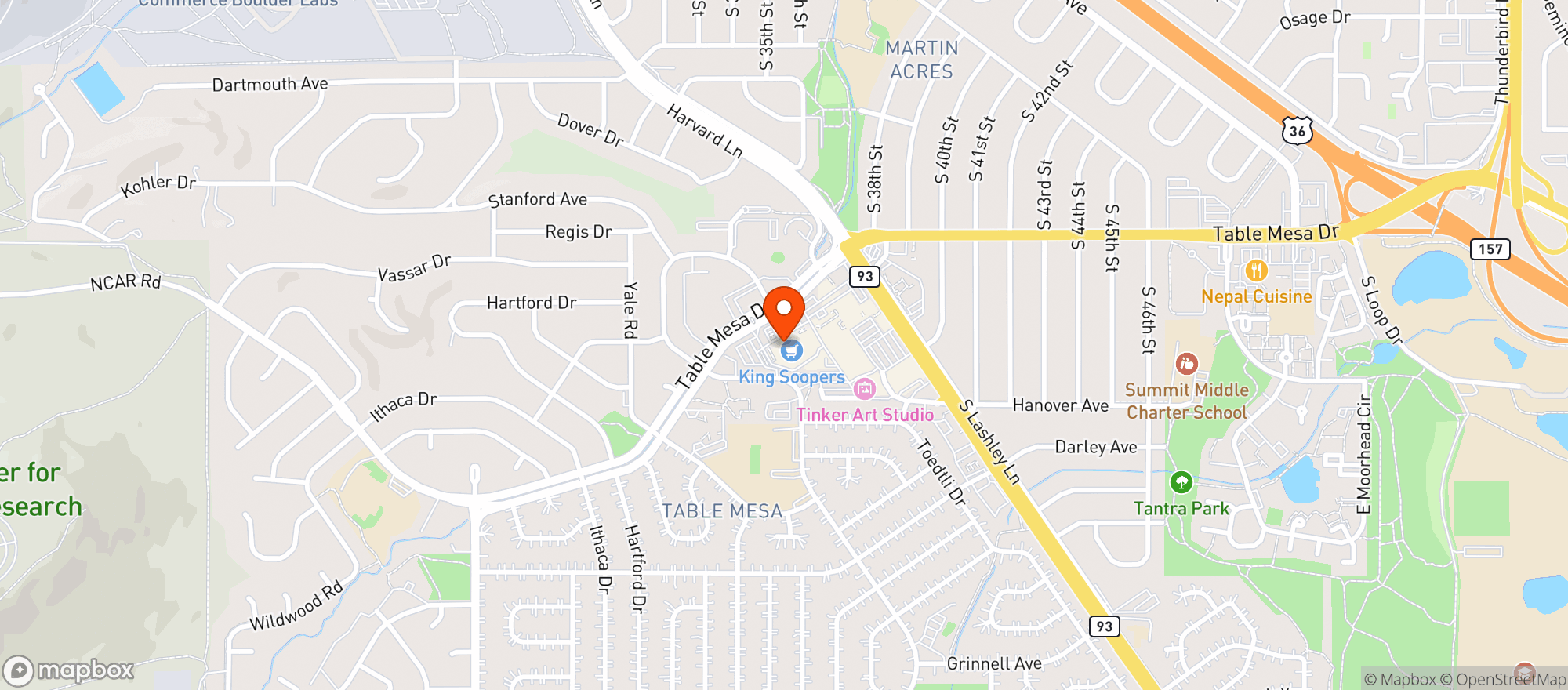 Map showing King Soopers