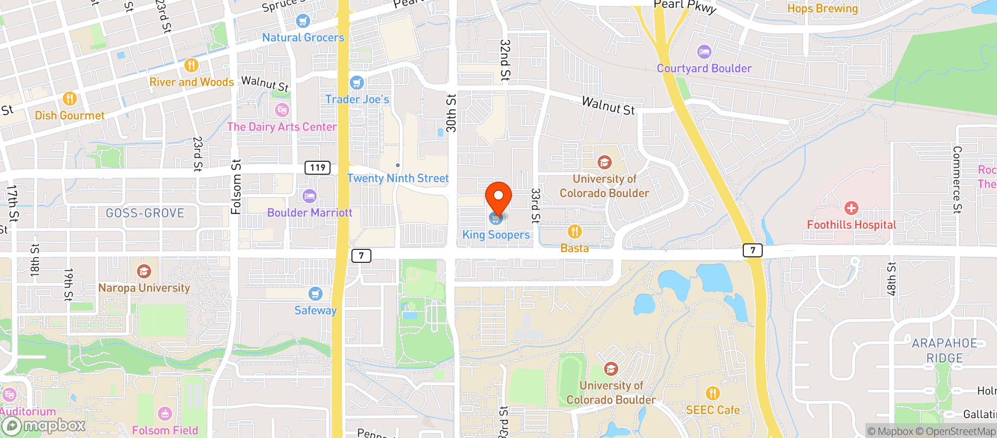 Map showing Kroger King Soopers