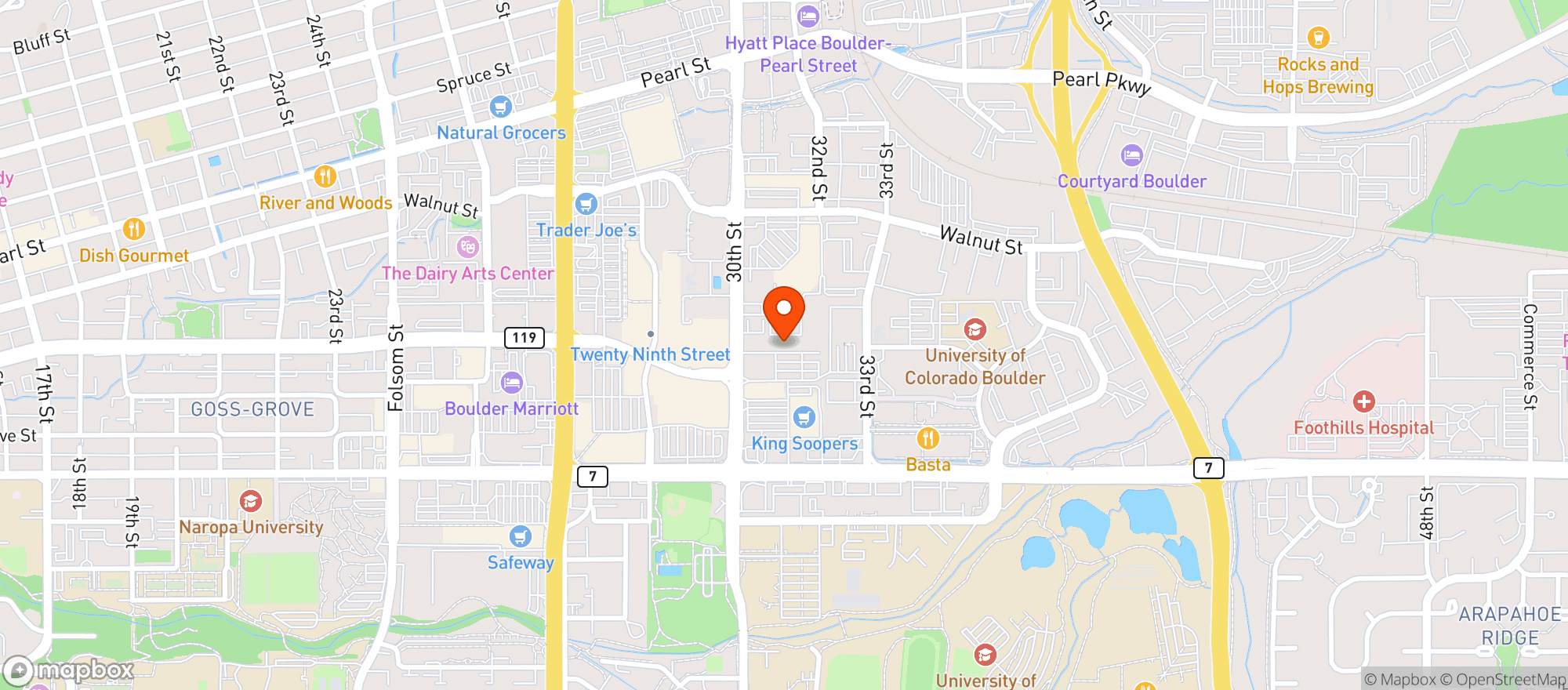 Map showing Magnolia Road - Boulder