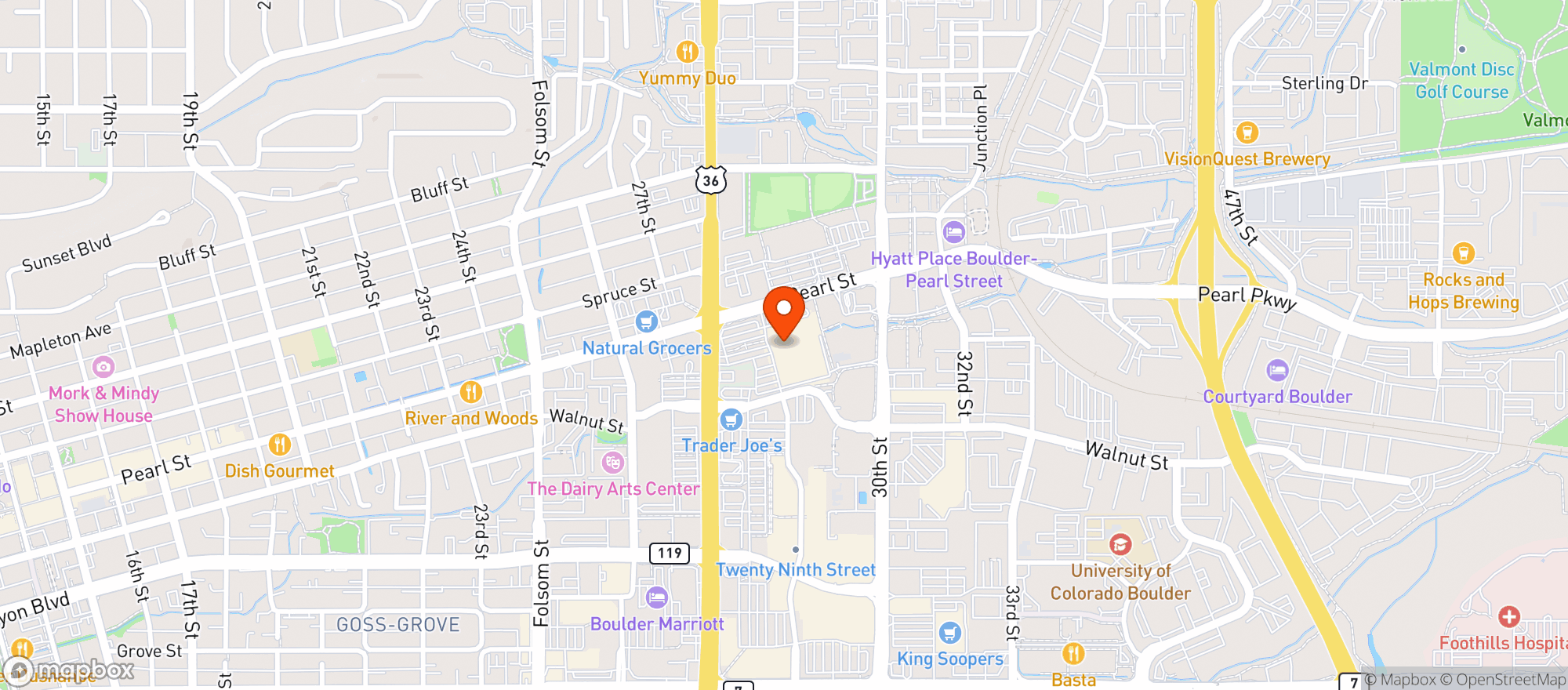 Map showing Target - Boulder