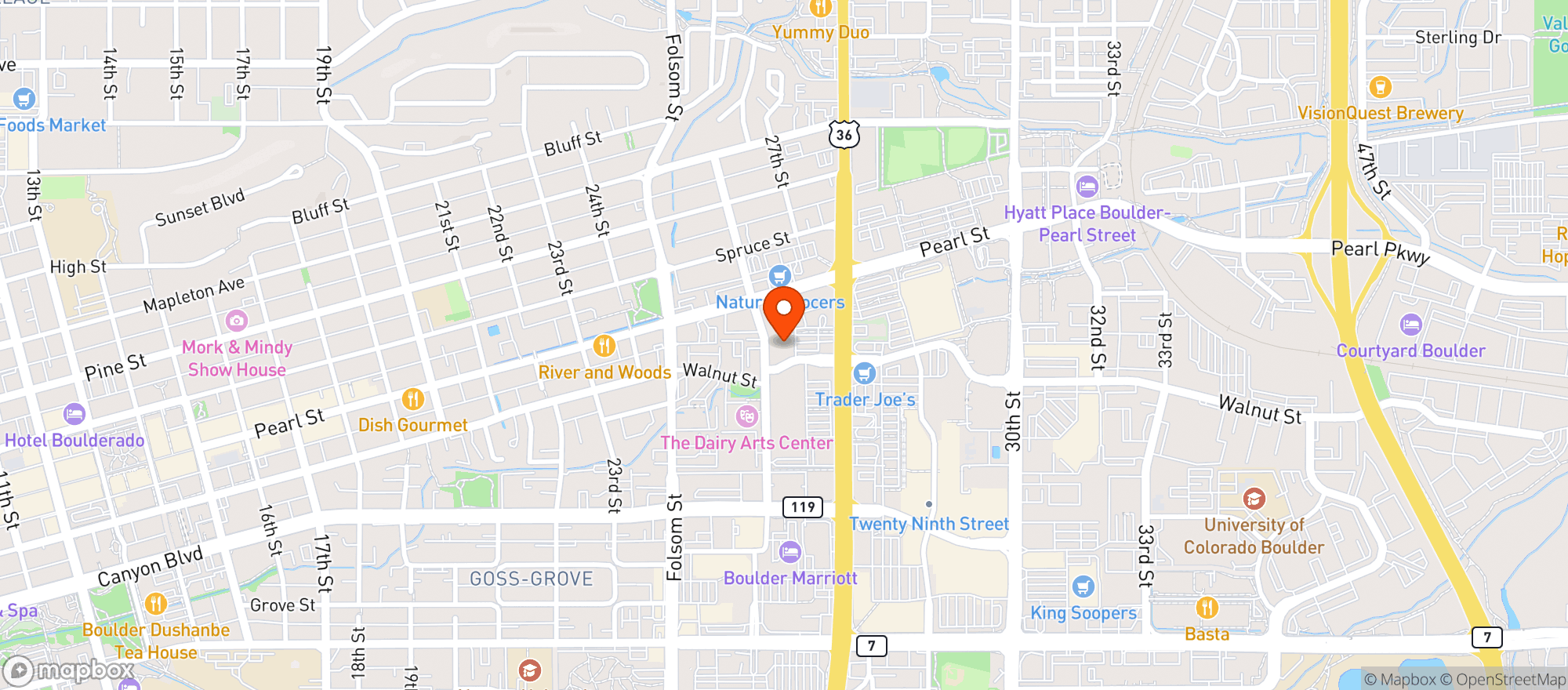 Map showing Hazel's Beverage World
