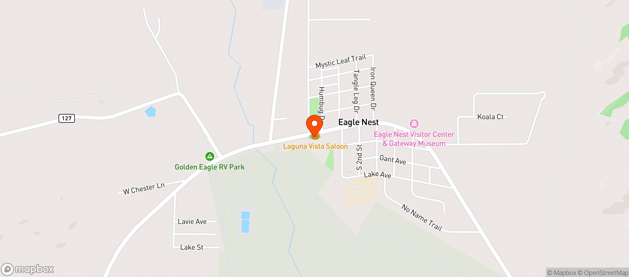 Map showing Laguna Vista Lodge