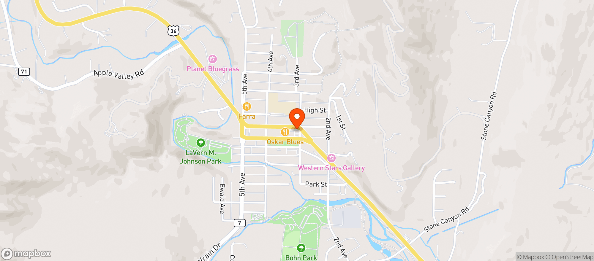 Map showing Lumber Liquors