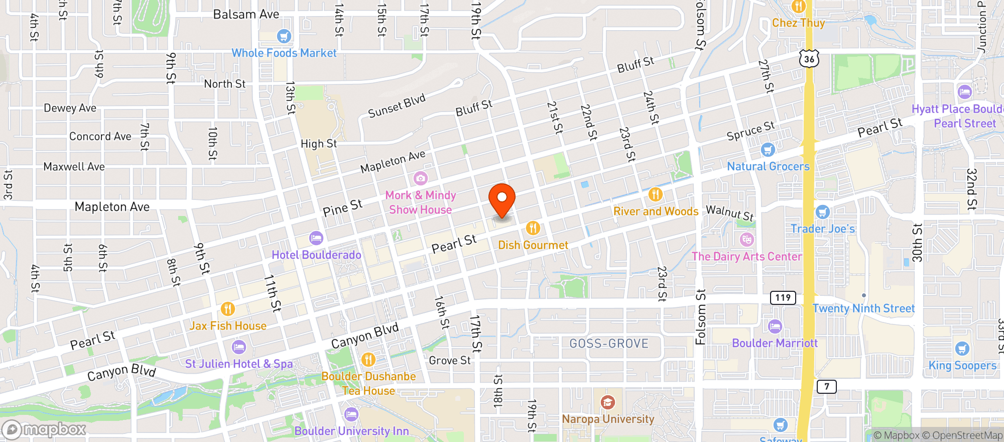 Map showing Dedalus Wine Shop and Market