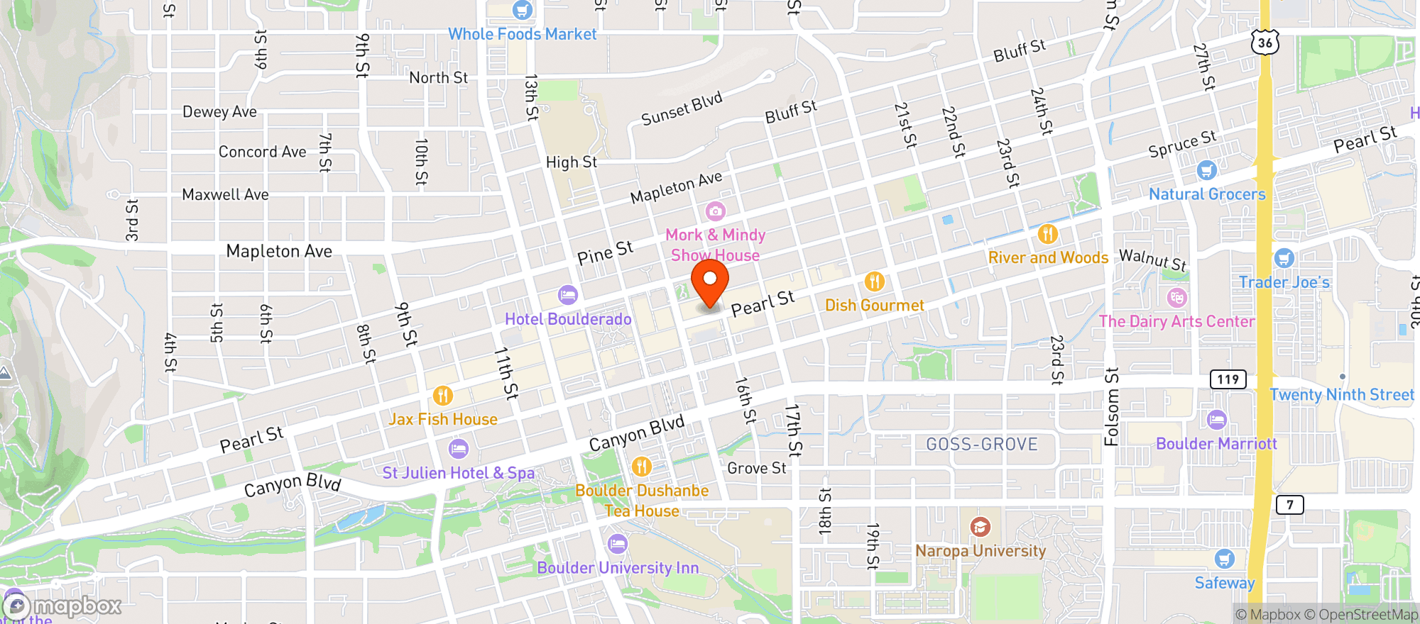 Map showing The Trust 