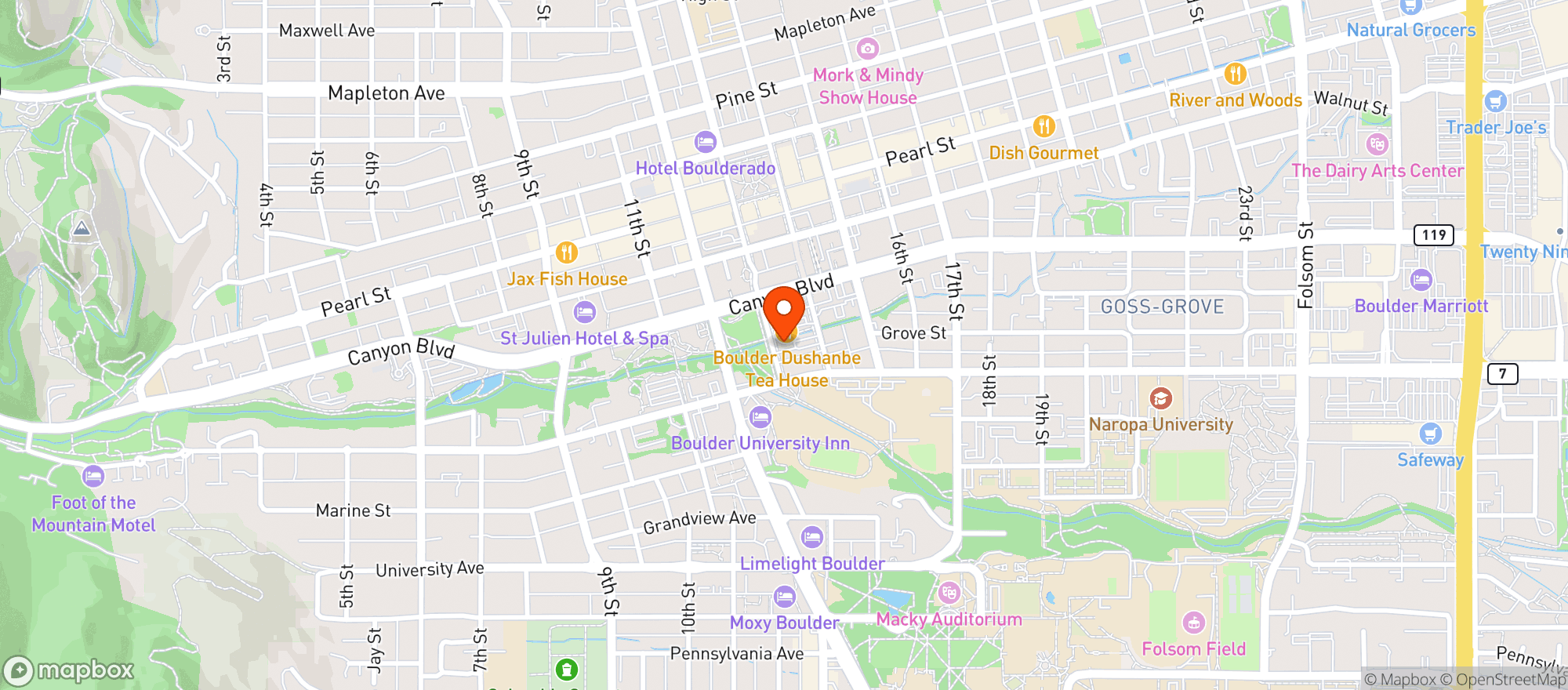 Map showing Boulder Museum Of Contemp