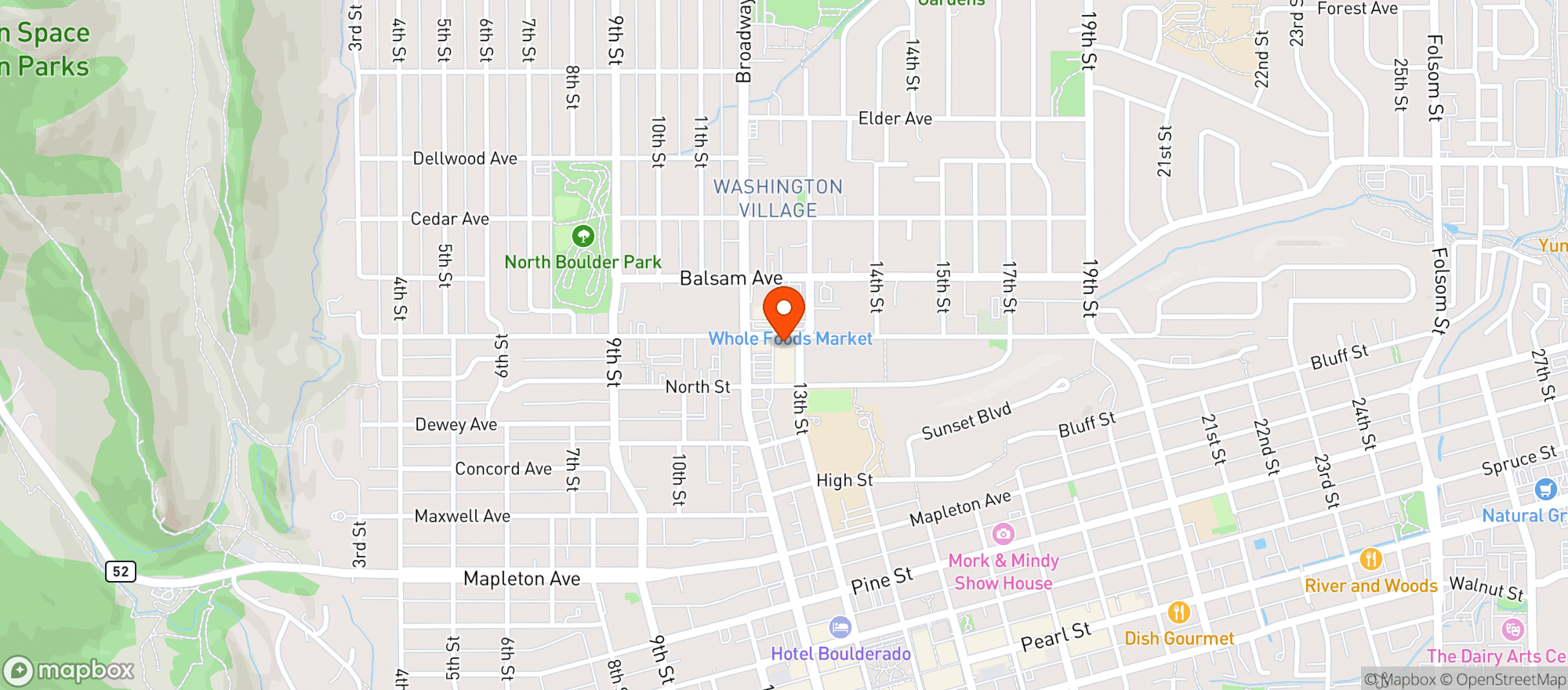 Map showing Boulder Wine Merchant