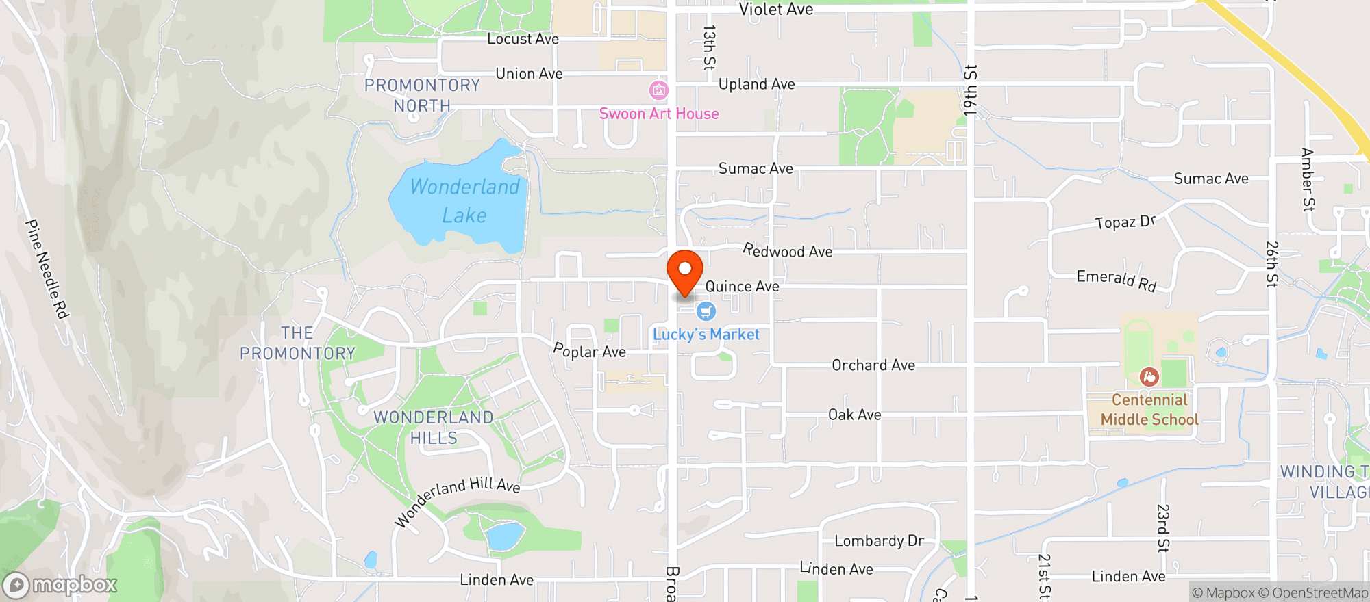 Map showing North Boulder Liquor
