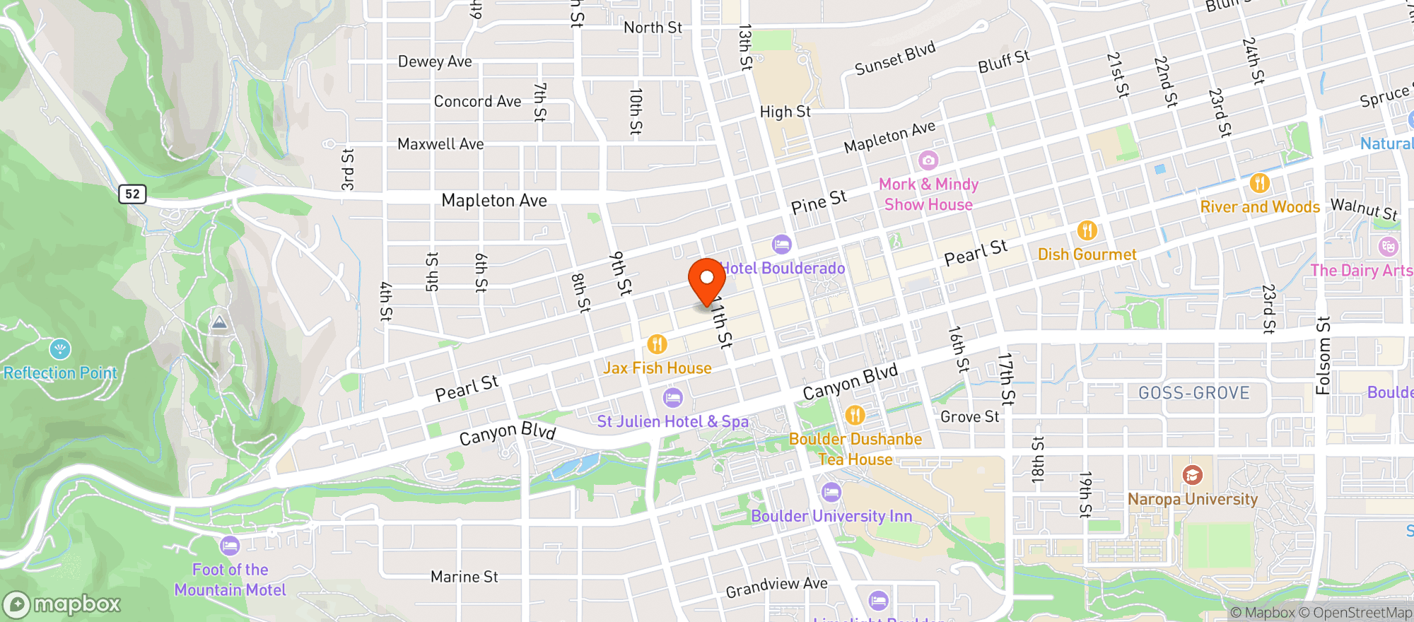 Map showing Kitchen (Boulder) The