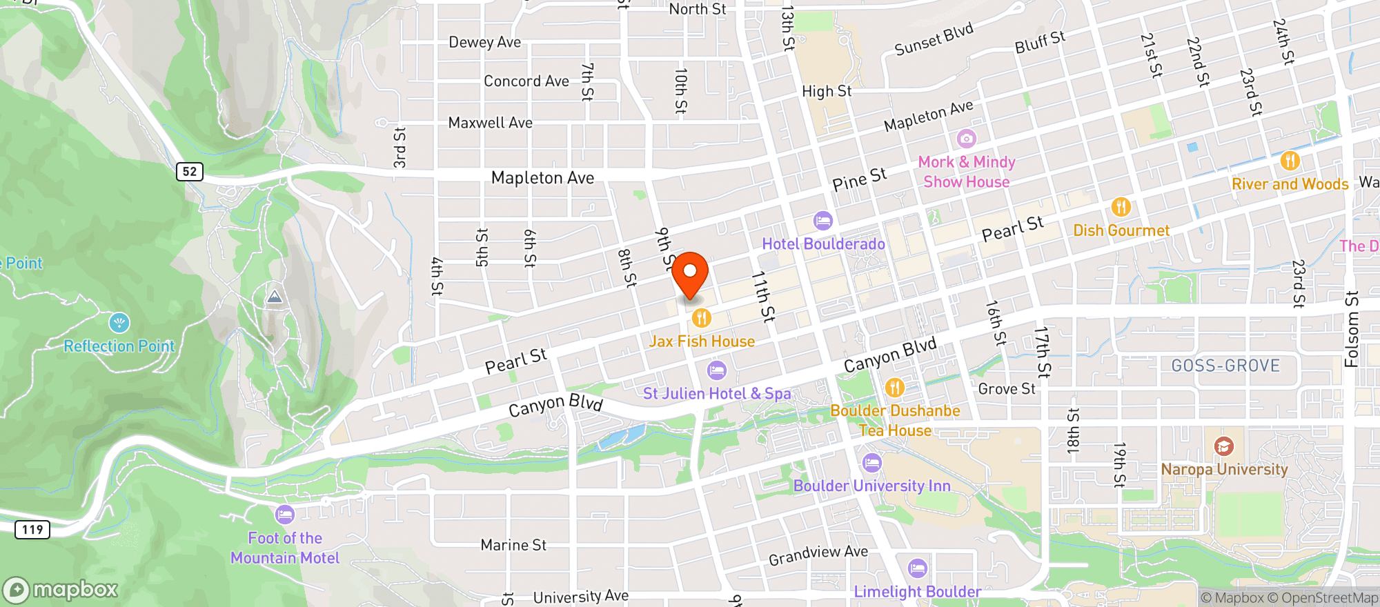 Map showing Casa Juani