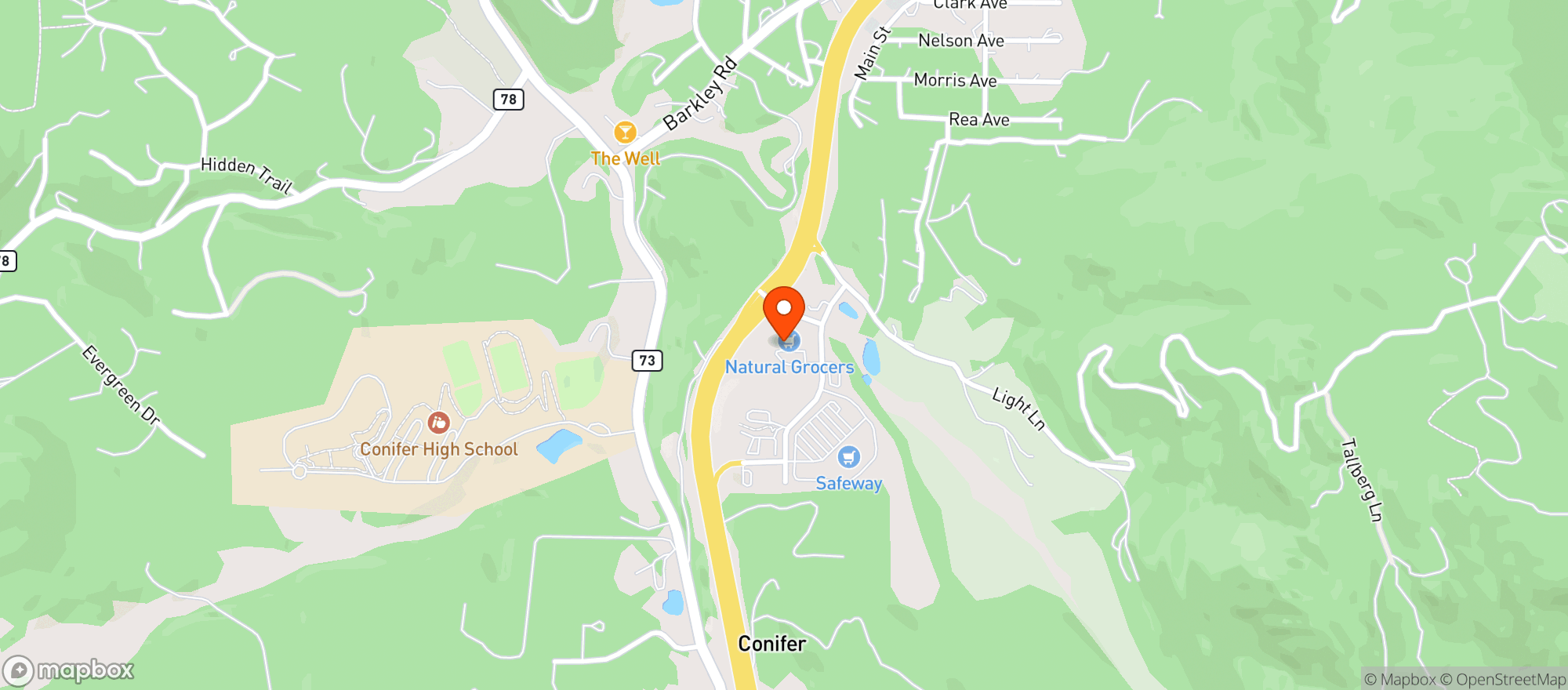 Map showing Natural Grocers - Conifer